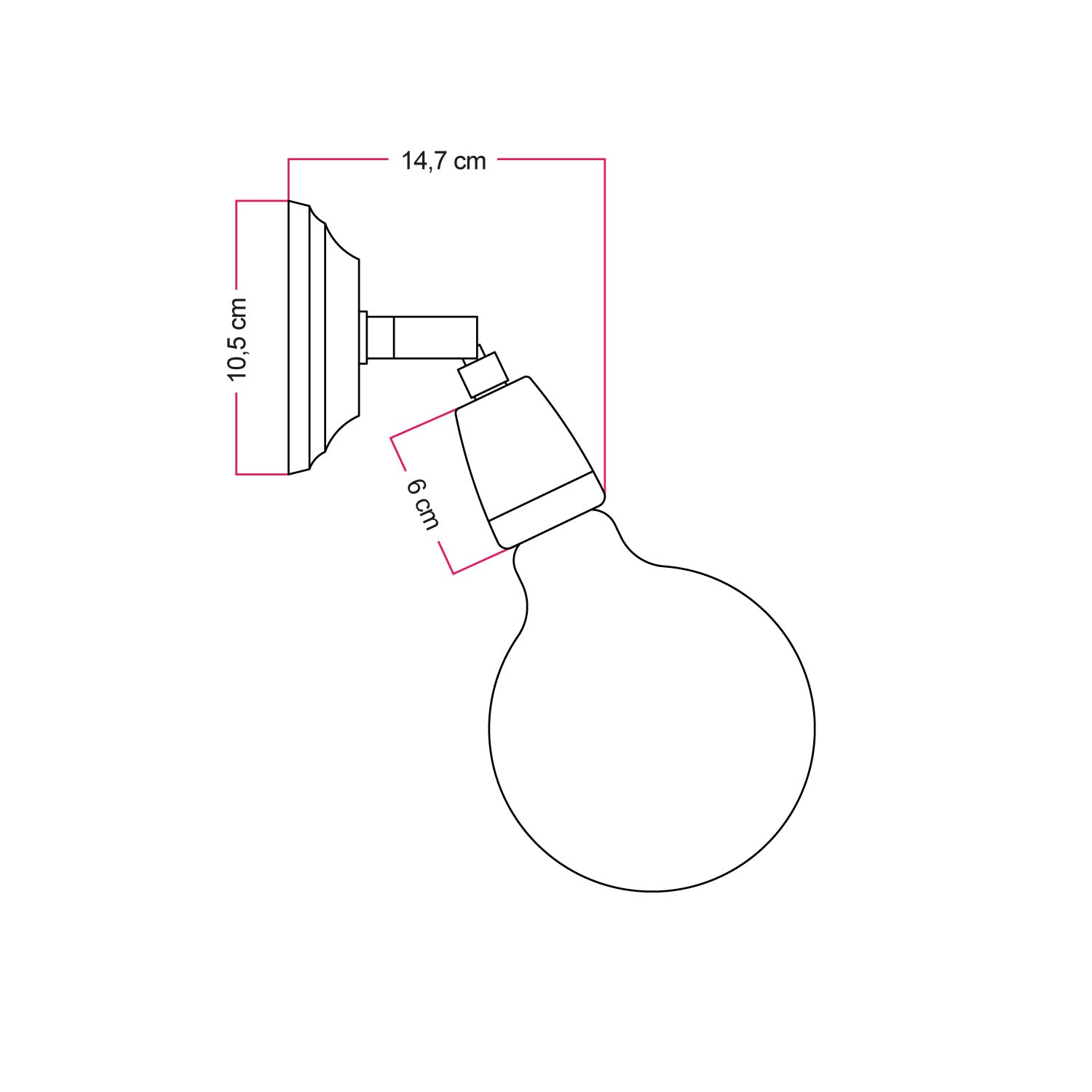 Fermaluce 90° Color, il punto luce orientabile in porcellana da parete o soffitto - Grigio