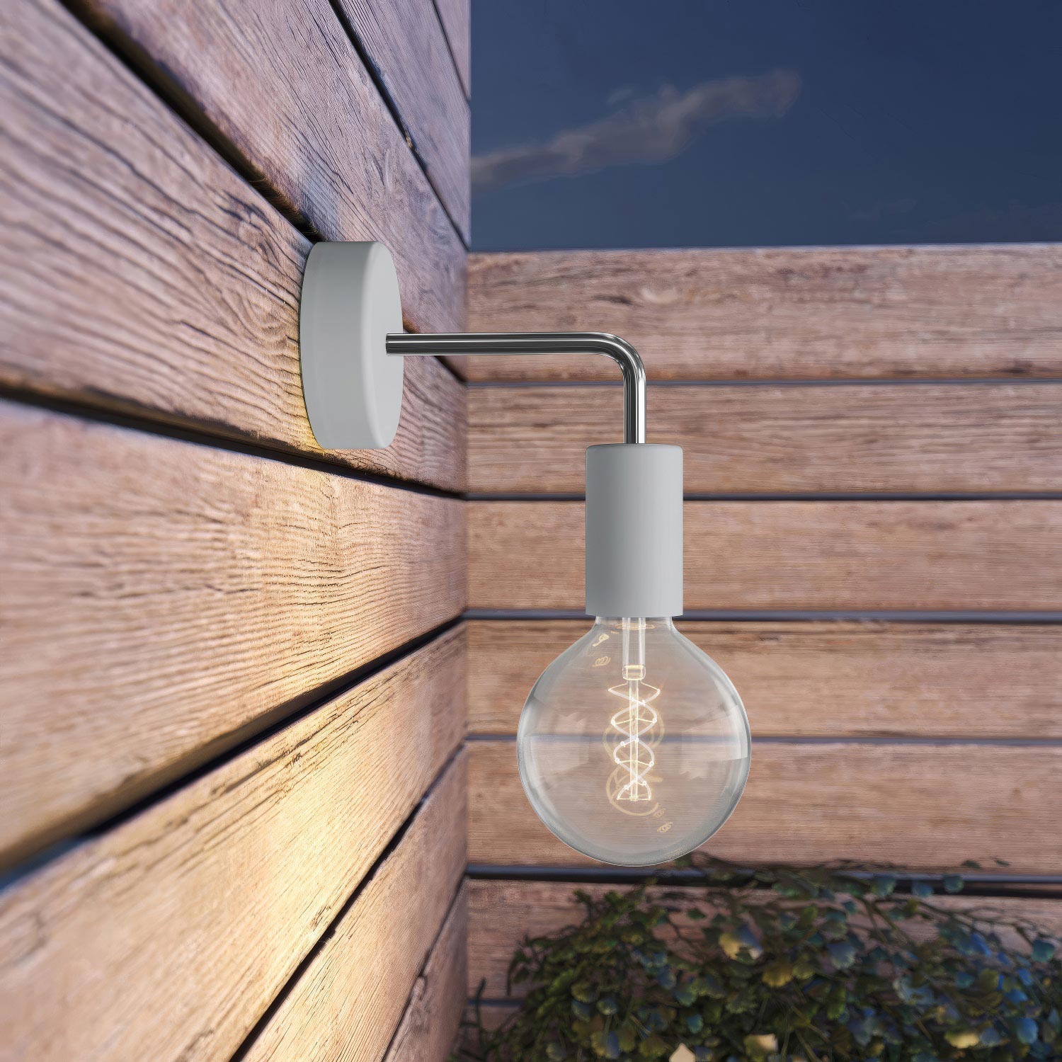 Fermaluce EIVA ELEGANT with L-shaped extension, canopy and socket for wet locations - Glacier grey