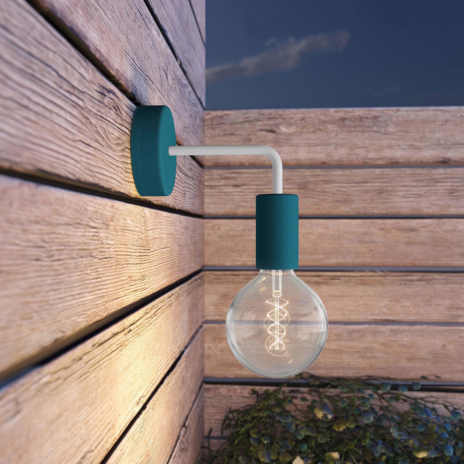 Fermaluce EIVA ELEGANT with L-shaped extension, canopy and socket for wet locations - Petrol