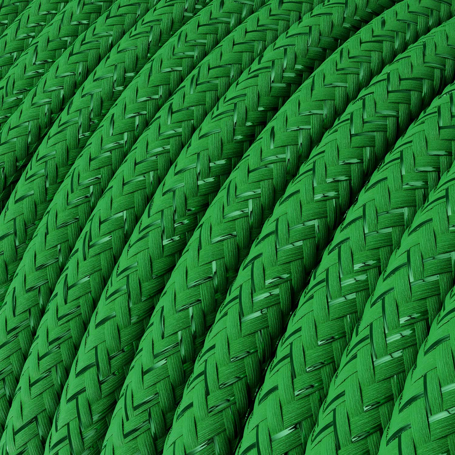 Filo elettrico in tessuto Verde Prato lucido e glitterato - L'Originale Creative Cables, per lampade originali - RL06 - Creative Cables