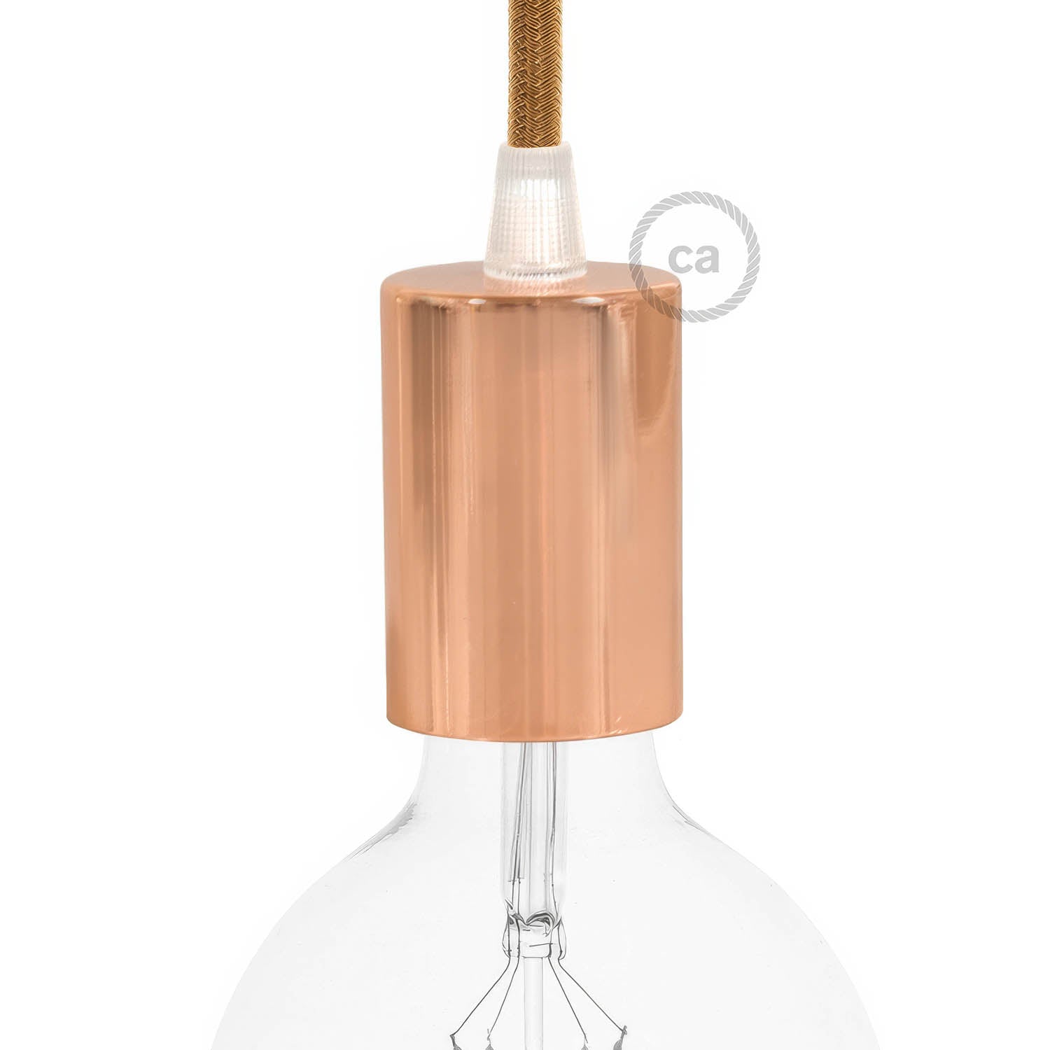 Flat Top Metal UL E26 light bulb socket kit - Copper Rame Conico