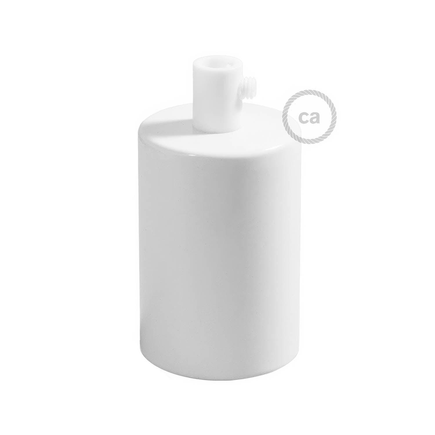 Flat Top Metal UL E26 light bulb socket kit - Glossy white Bianco lucido Cilindrico