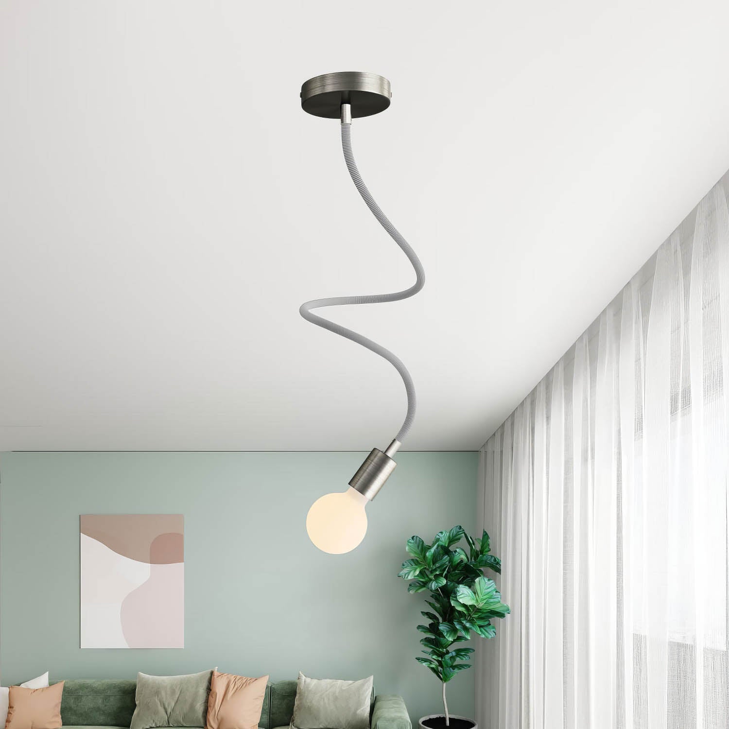 Kit Creative Flex tubo flessibile di estensione rivestito in tessuto RM75 Titanio con terminali metallici Titanio satinato 90 cm