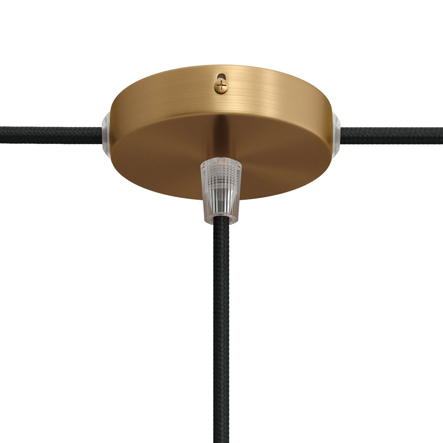 Kit Mini rosone cilindrico in metallo a 1 foro centrale e 2 laterali - Bronzo satinato Conico