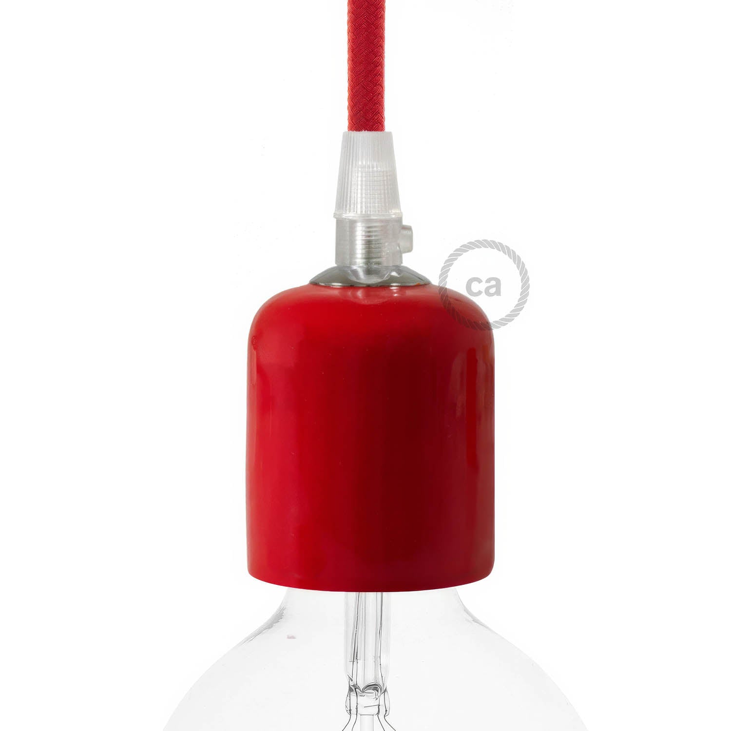 Kit portalampada E27 in ceramica - Rosso - Creative Cables