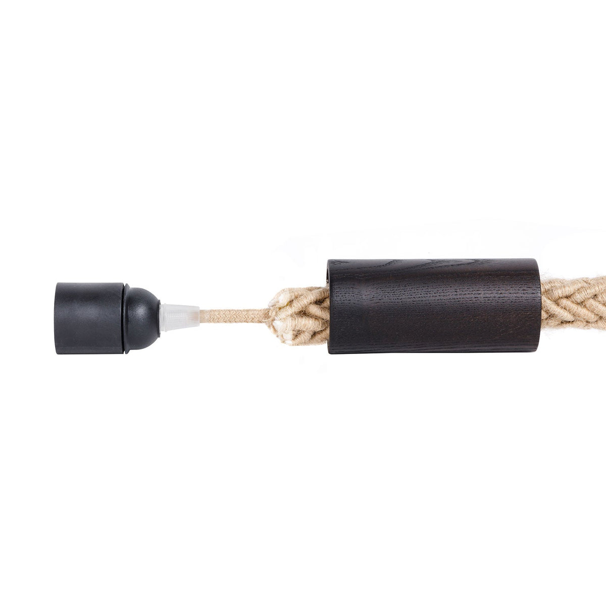 Kit portalampada E27 in legno per cordone 2XL - Effetto Wengé