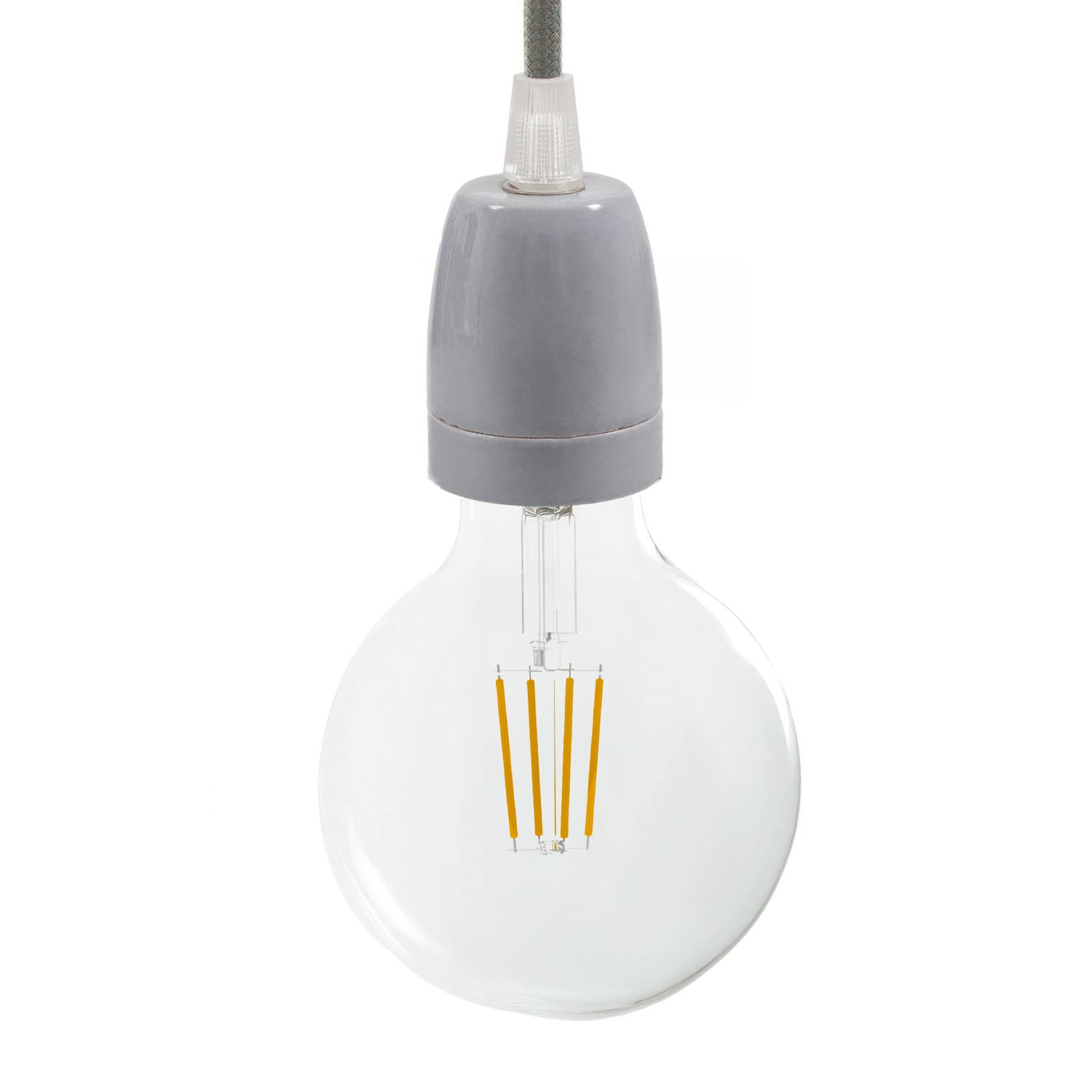 Kit portalampada E27 in porcellana - Grigio - Creative Cables