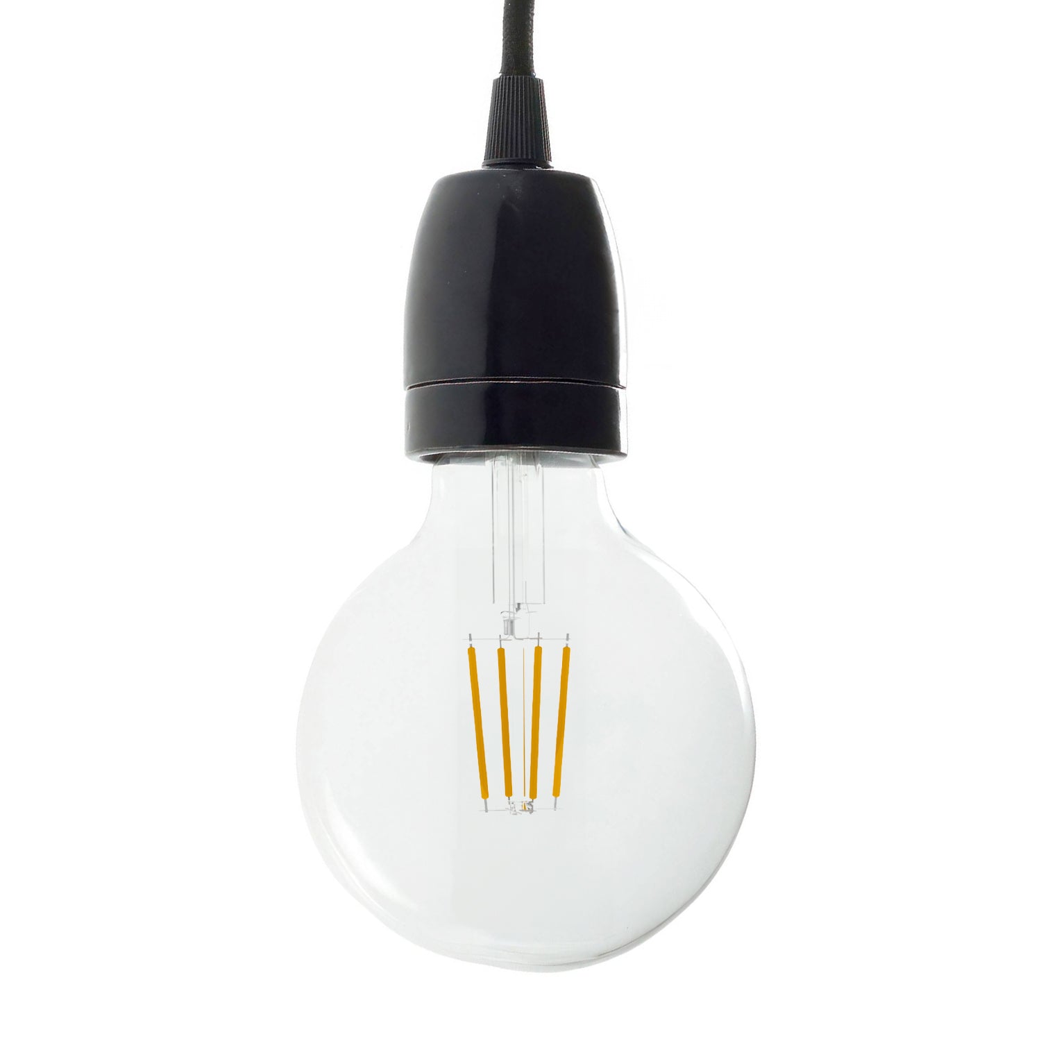 Kit portalampada E27 in porcellana - Nero - Creative Cables