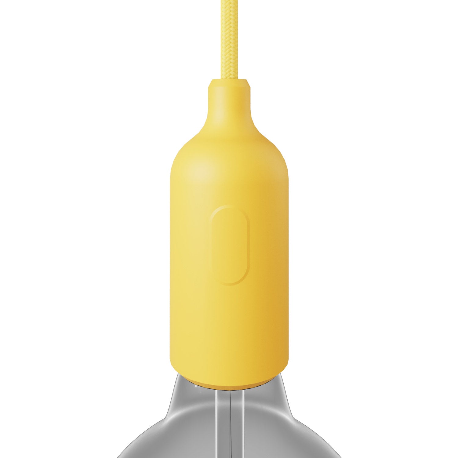 Kit portalampada E27 in silicone con interruttore e serracavo nascosti - Giallo - Creative Cables