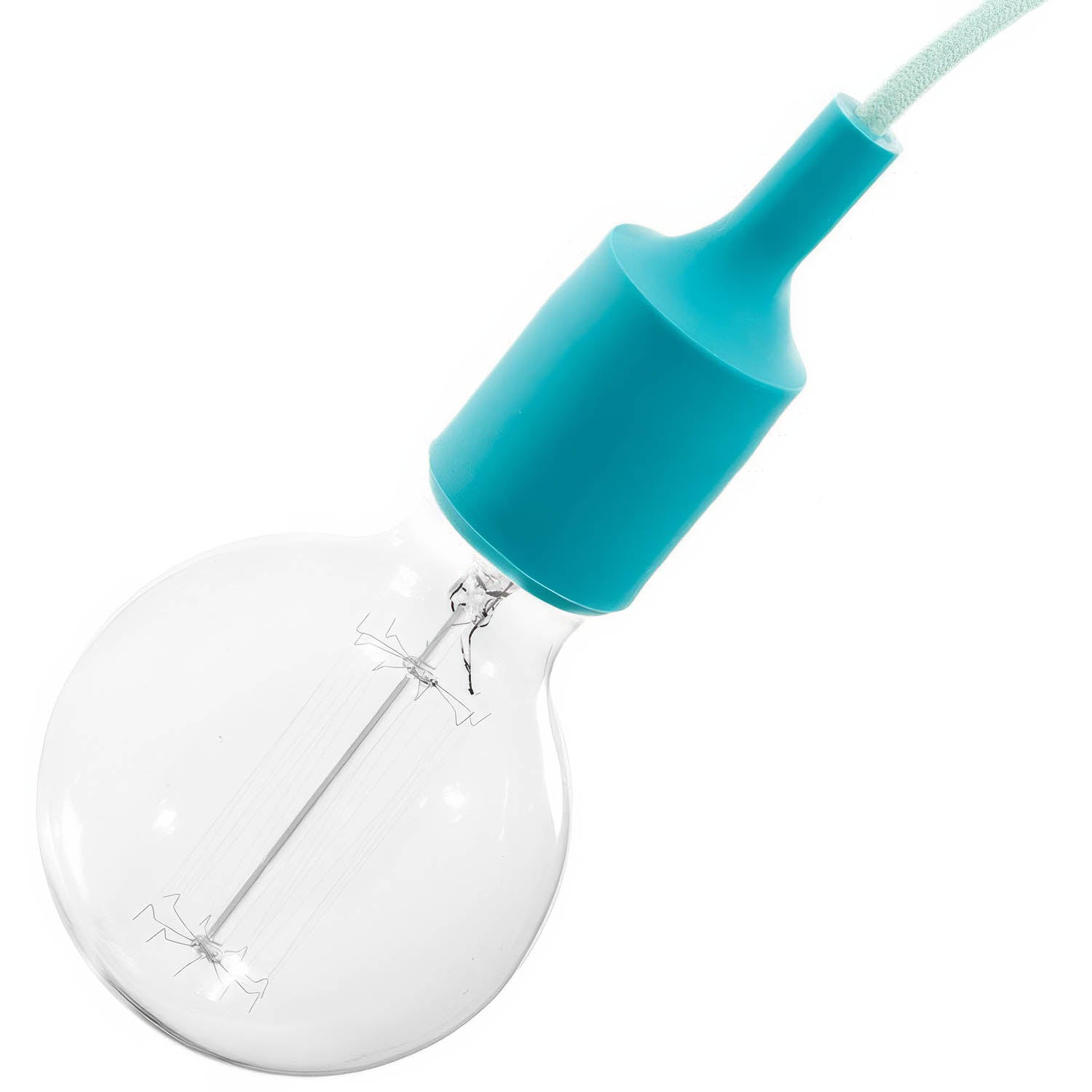 Kit portalampada E27 in silicone - Turchese - Creative Cables