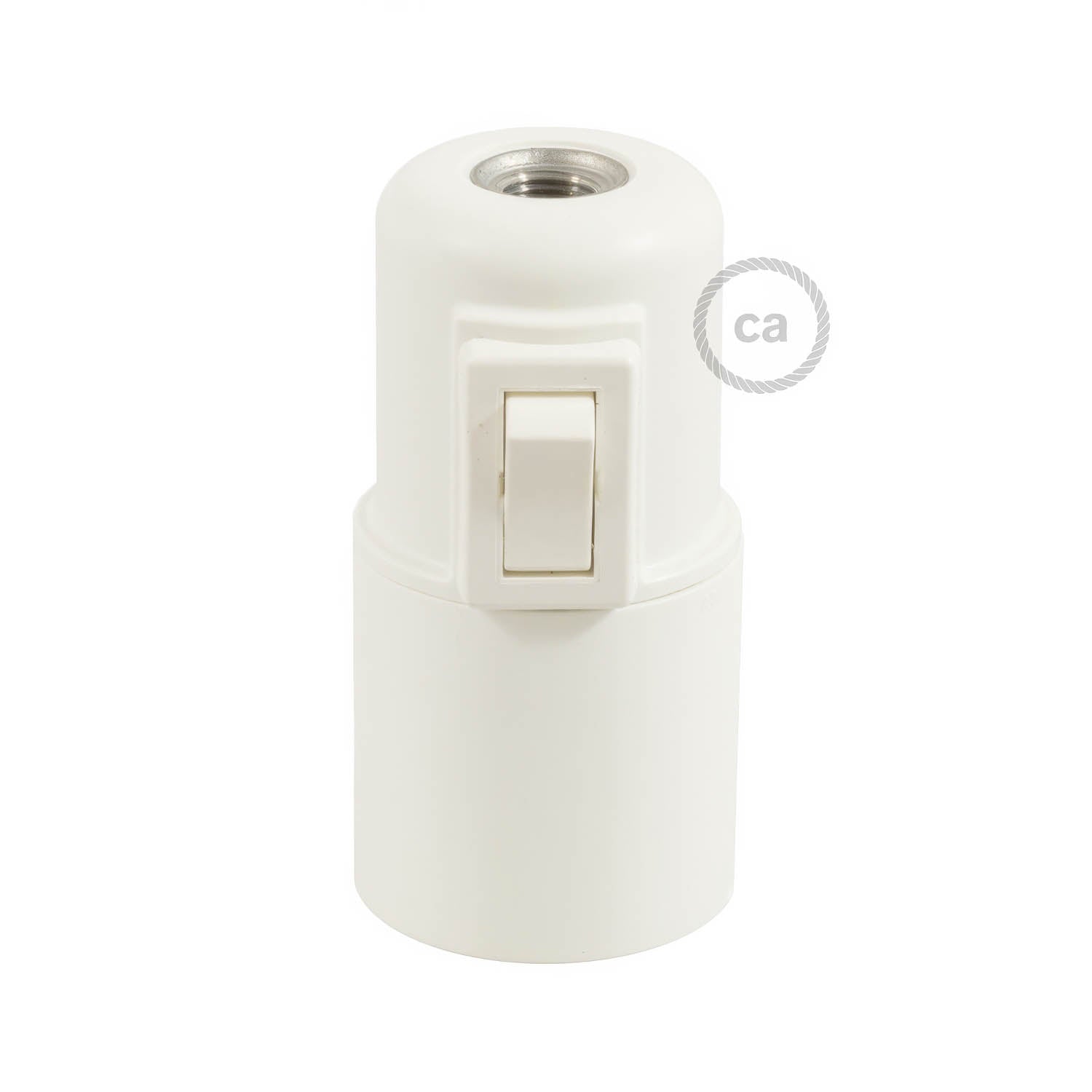 Kit portalampada E27 in termoplastica con interruttore - Bianco - Creative Cables