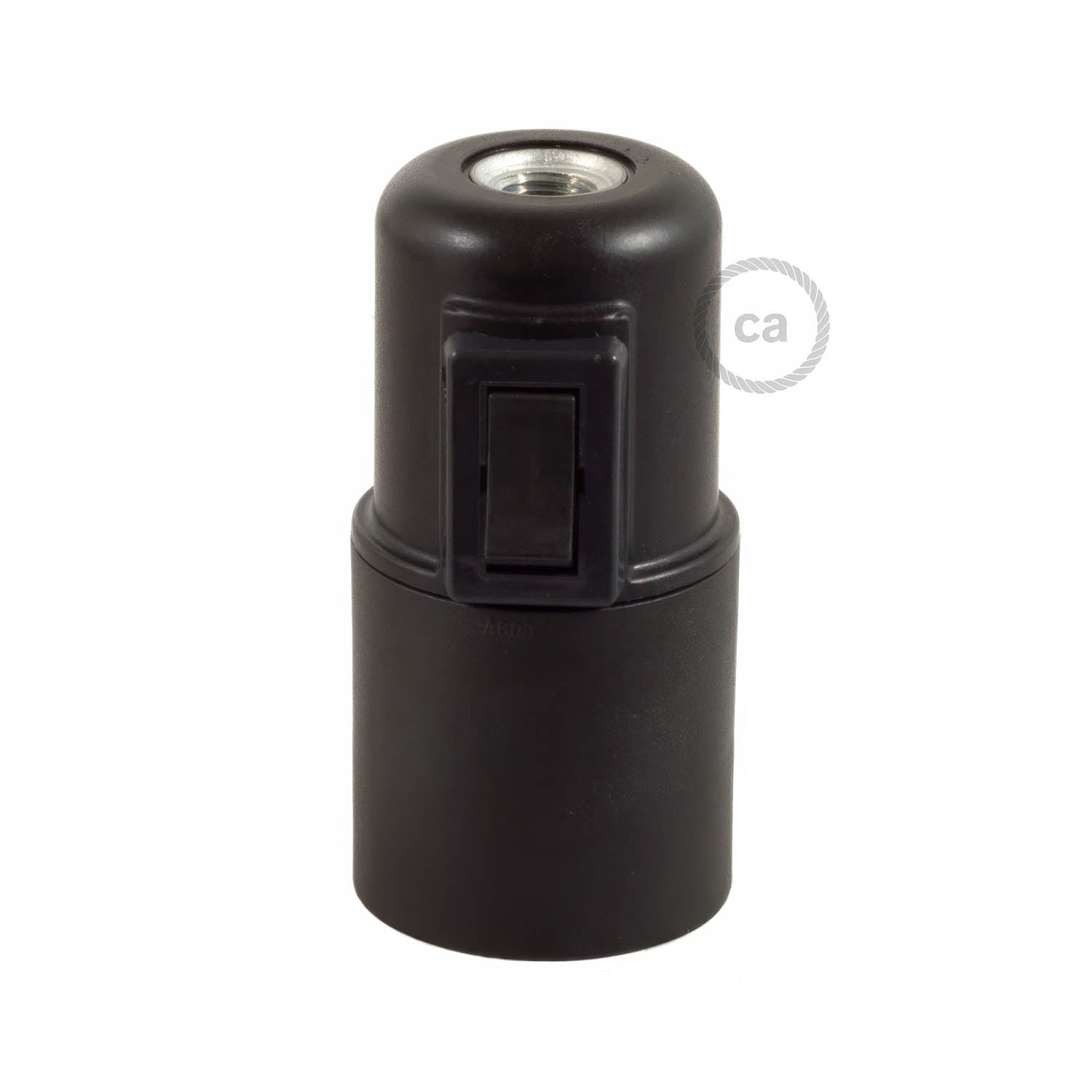 Kit portalampada E27 in termoplastica con interruttore - Nero - Creative Cables