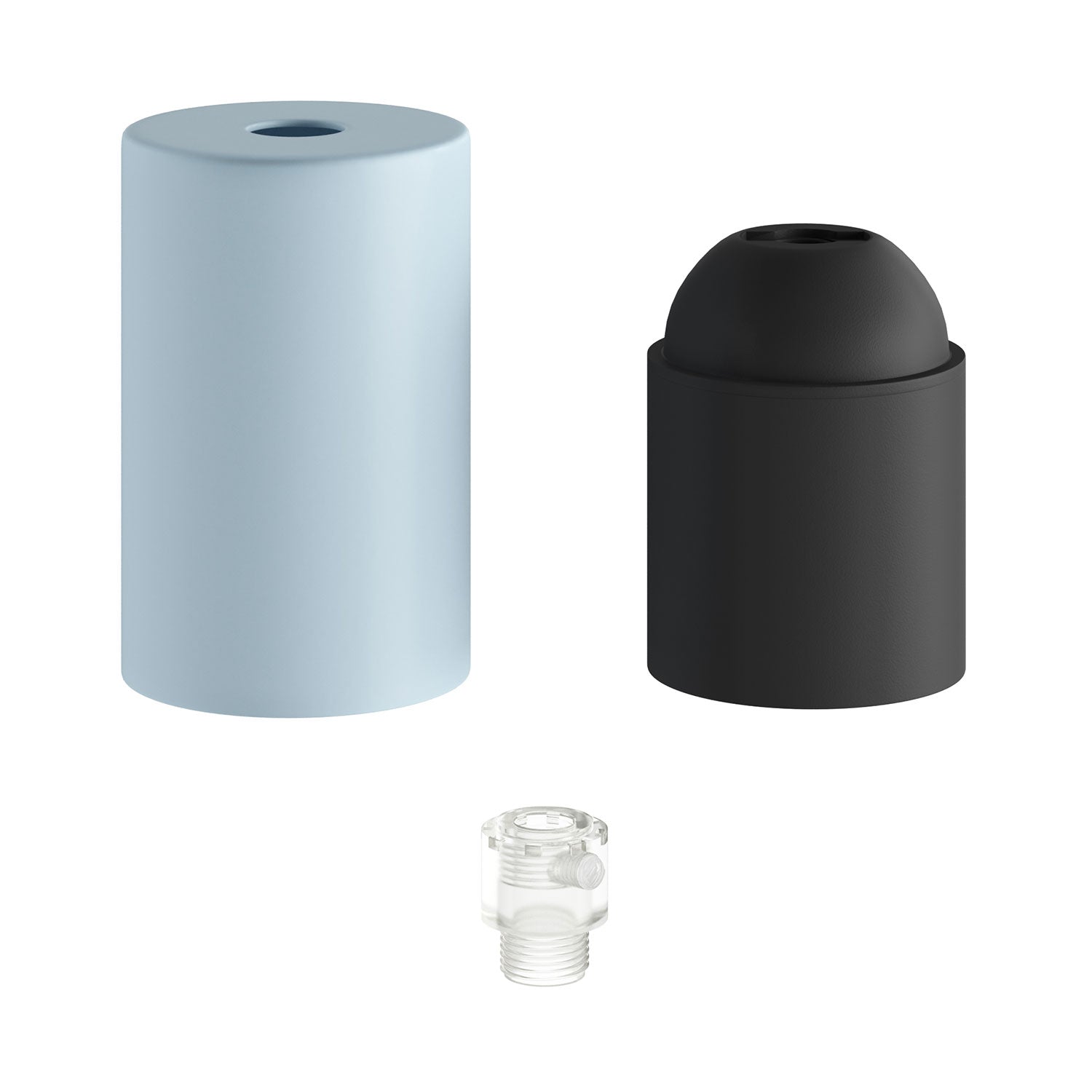 Kit portalampada E27 Pastel in metallo con serracavo nascosto - Blu carta da zucchero - Creative Cables