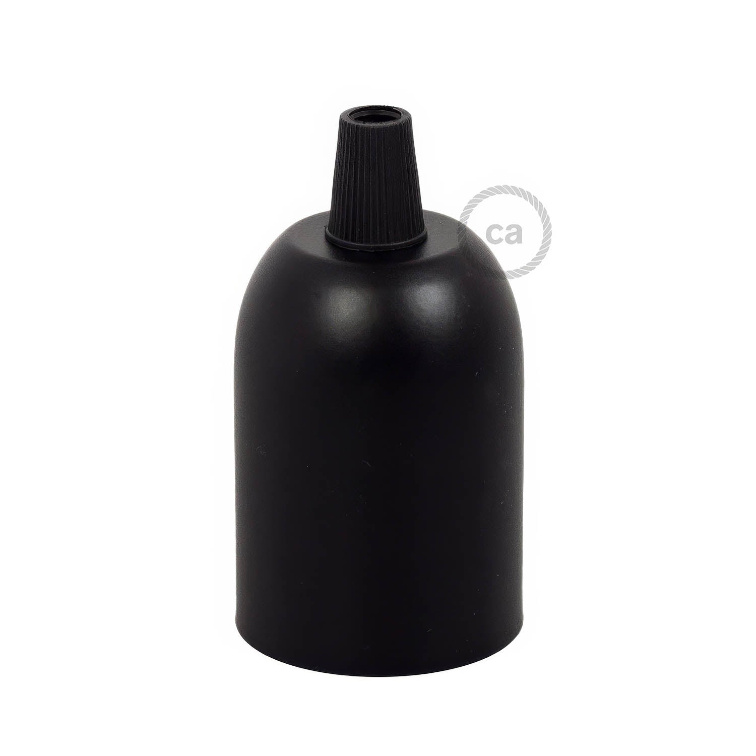 Kit portalampada E27 semisferico in metallo - Nero