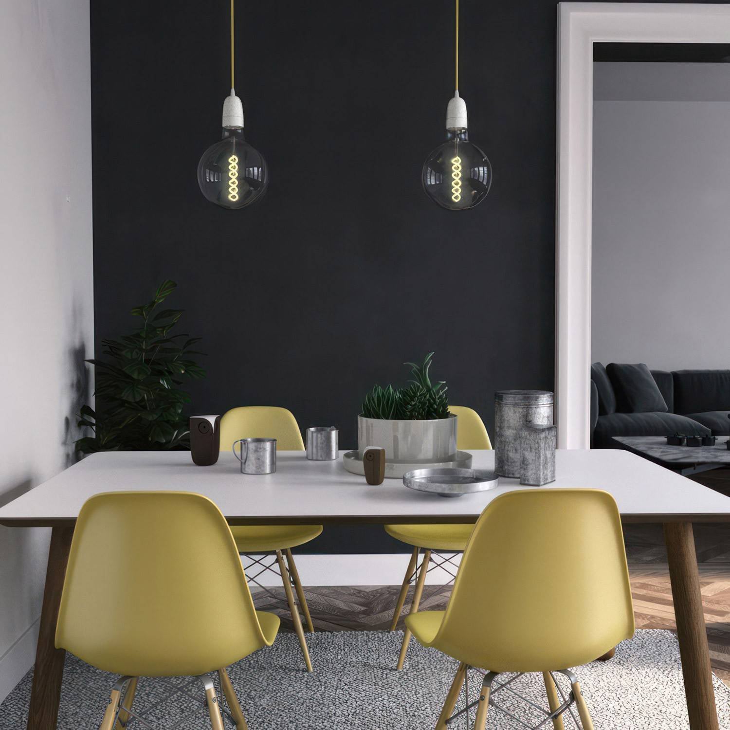 Kit portalampada E40 in porcellana - Bianco - Creative Cables