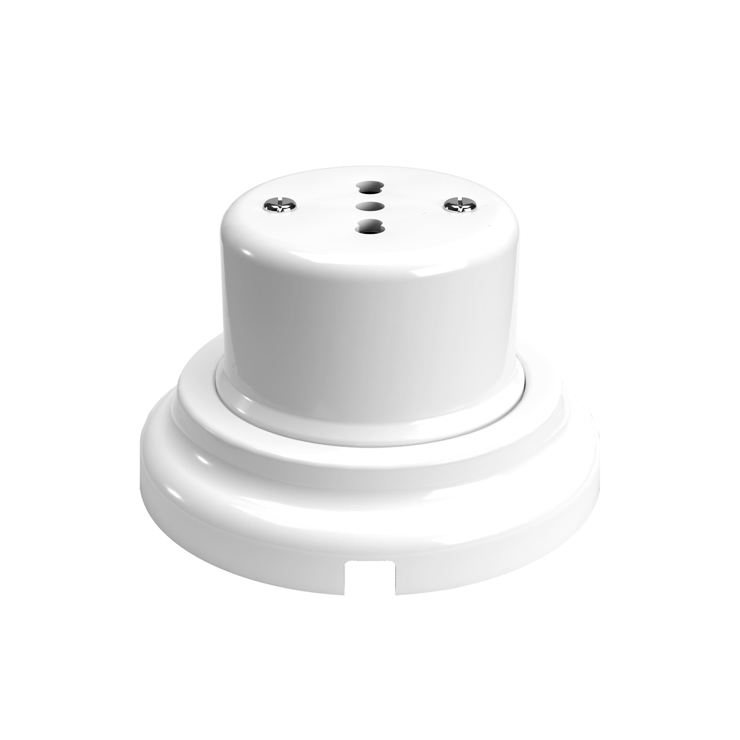 Kit presa bipasso italiana 10/16A da parete e base in porcellana - Bianco - Creative Cables