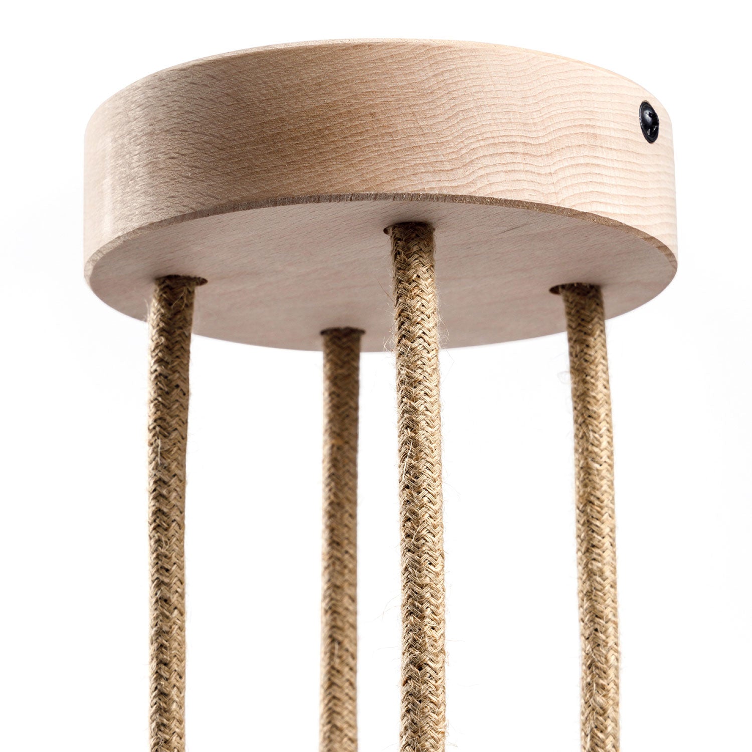 Kit rosone cilindrico in legno a 4 fori - Neutro - Creative Cables