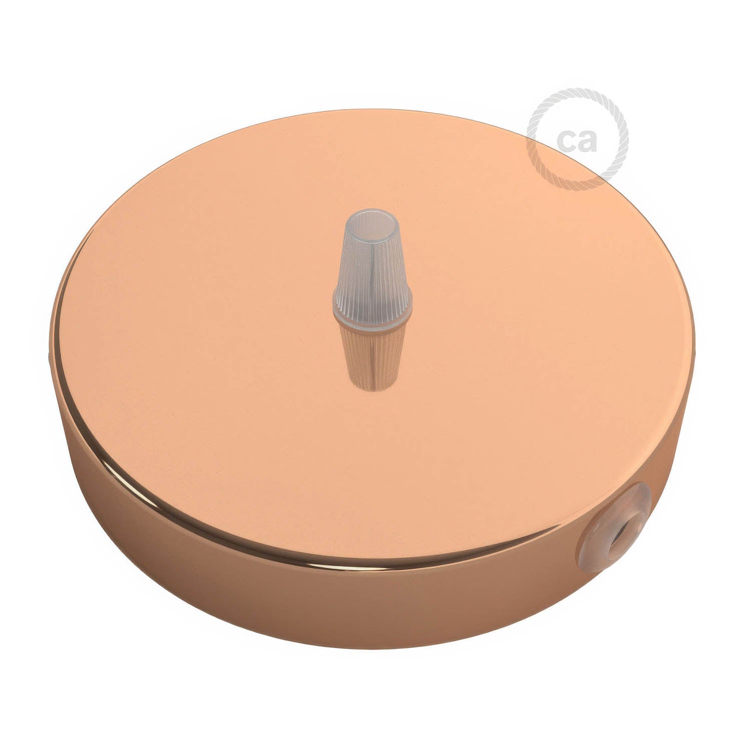 Kit rosone cilindrico in metallo a 1 foro centrale e 2 fori laterali - Rame - Creative Cables