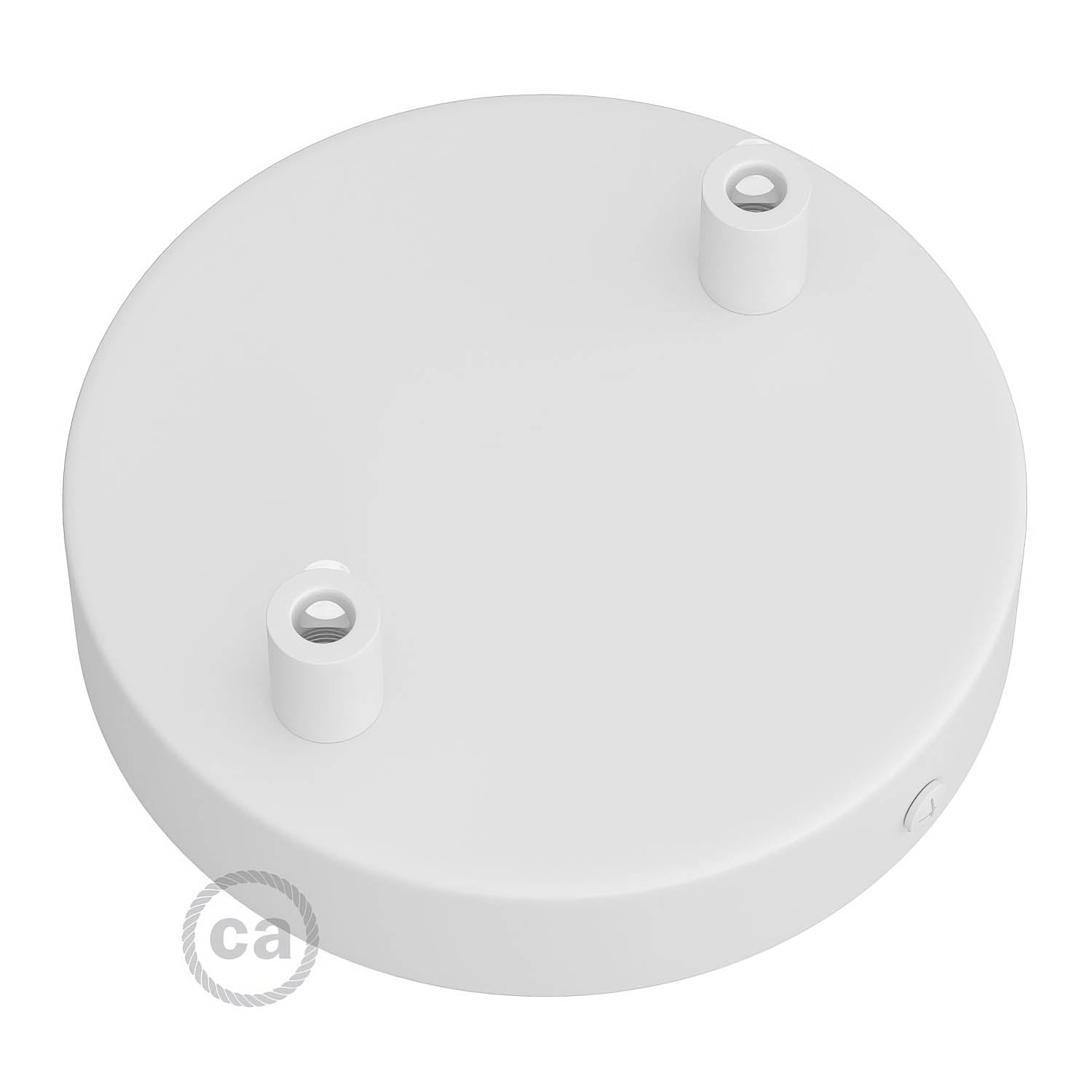 Kit rosone cilindrico in metallo a 2 fori - Bianco opaco Cilindrico