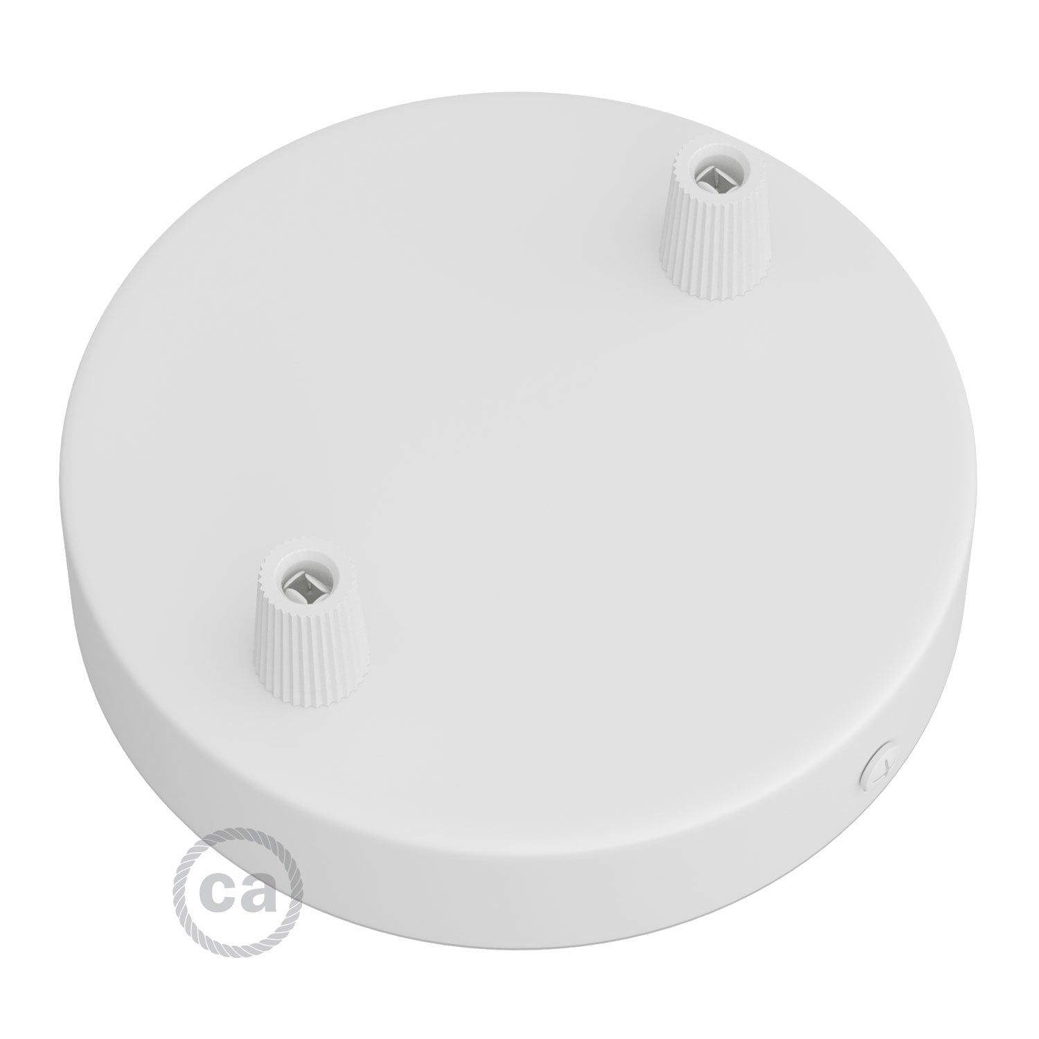 Kit rosone cilindrico in metallo a 2 fori - Bianco opaco - Creative Cables