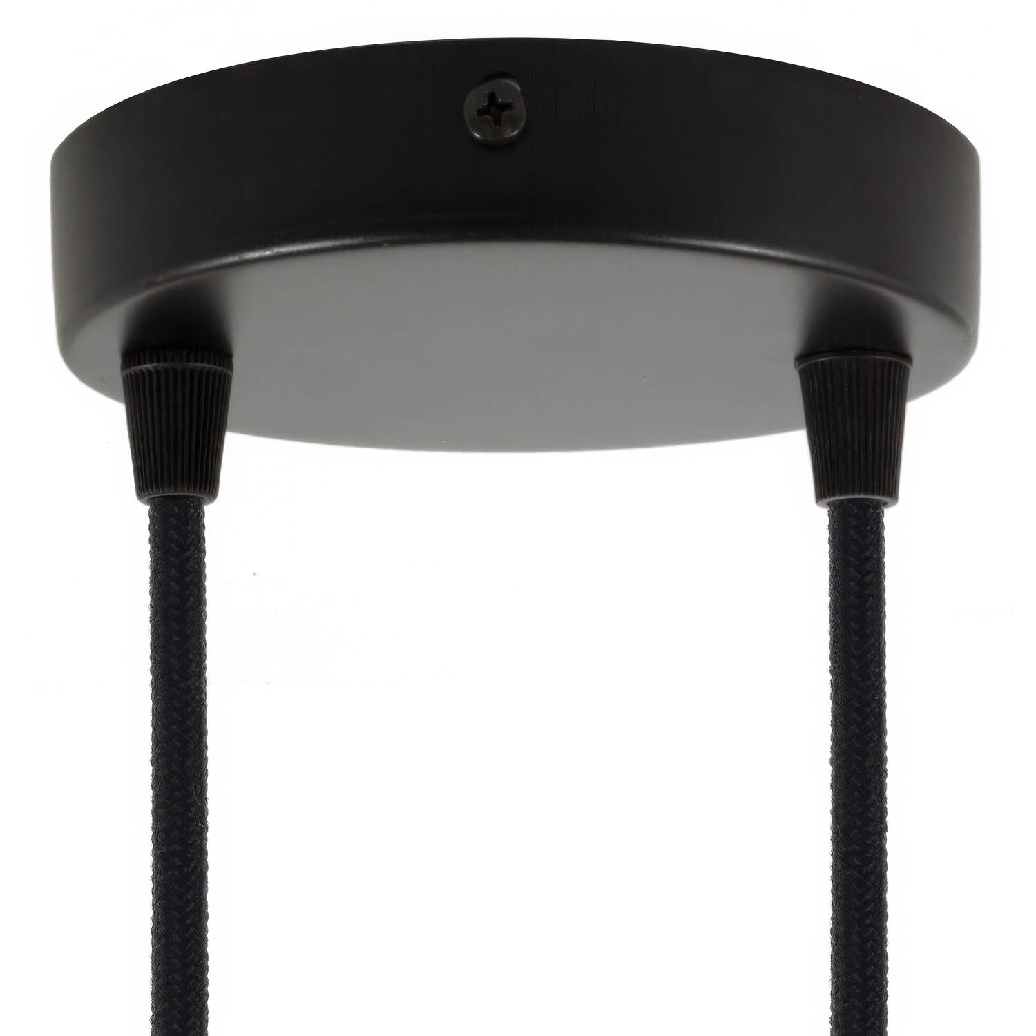 Kit rosone cilindrico in metallo a 2 fori - Nero - Creative Cables