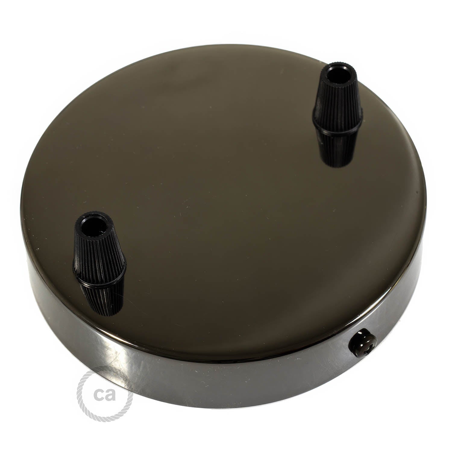 Kit rosone cilindrico in metallo a 2 fori - Nero perla - Creative Cables