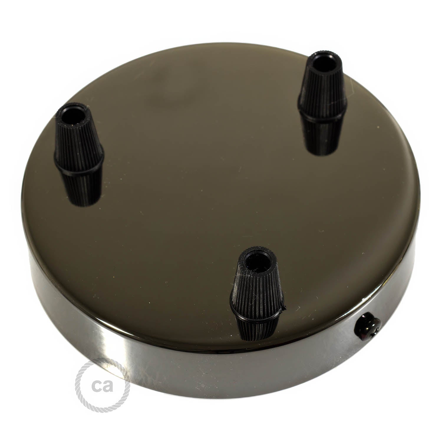 Kit rosone cilindrico in metallo a 3 fori - Nero perla - Creative Cables