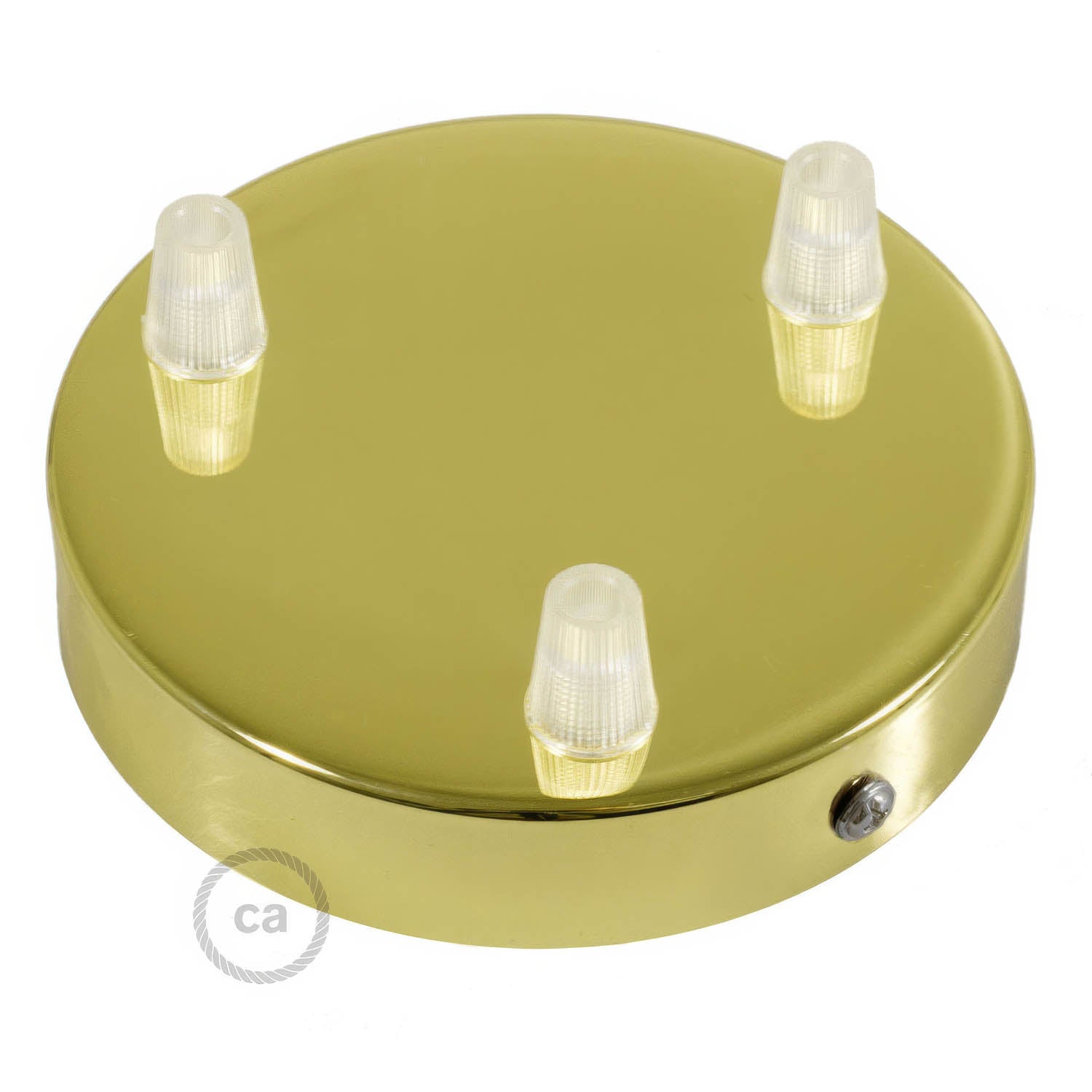 Kit rosone cilindrico in metallo a 3 fori - Ottone - Creative Cables