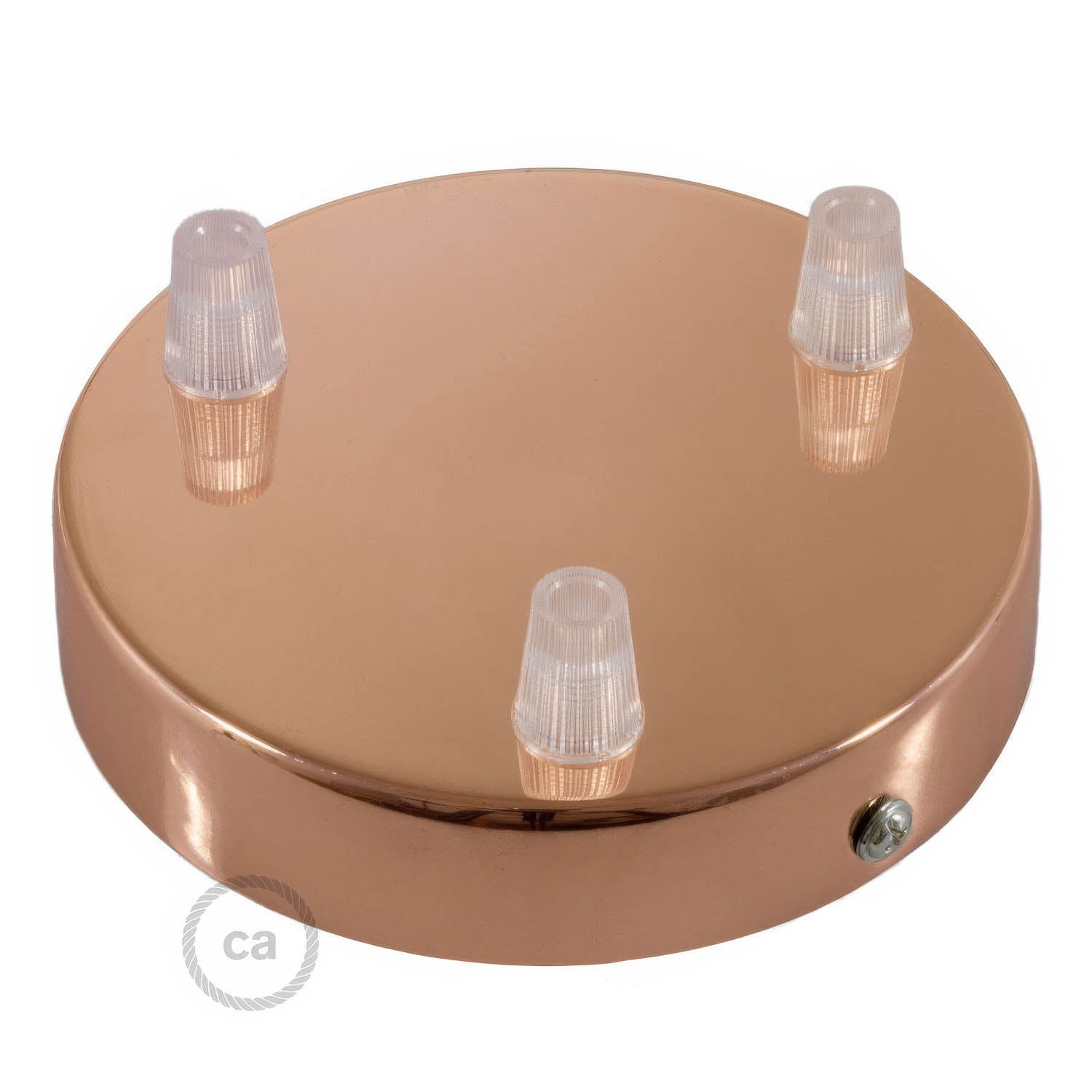 Kit rosone cilindrico in metallo a 3 fori - Rame - Creative Cables