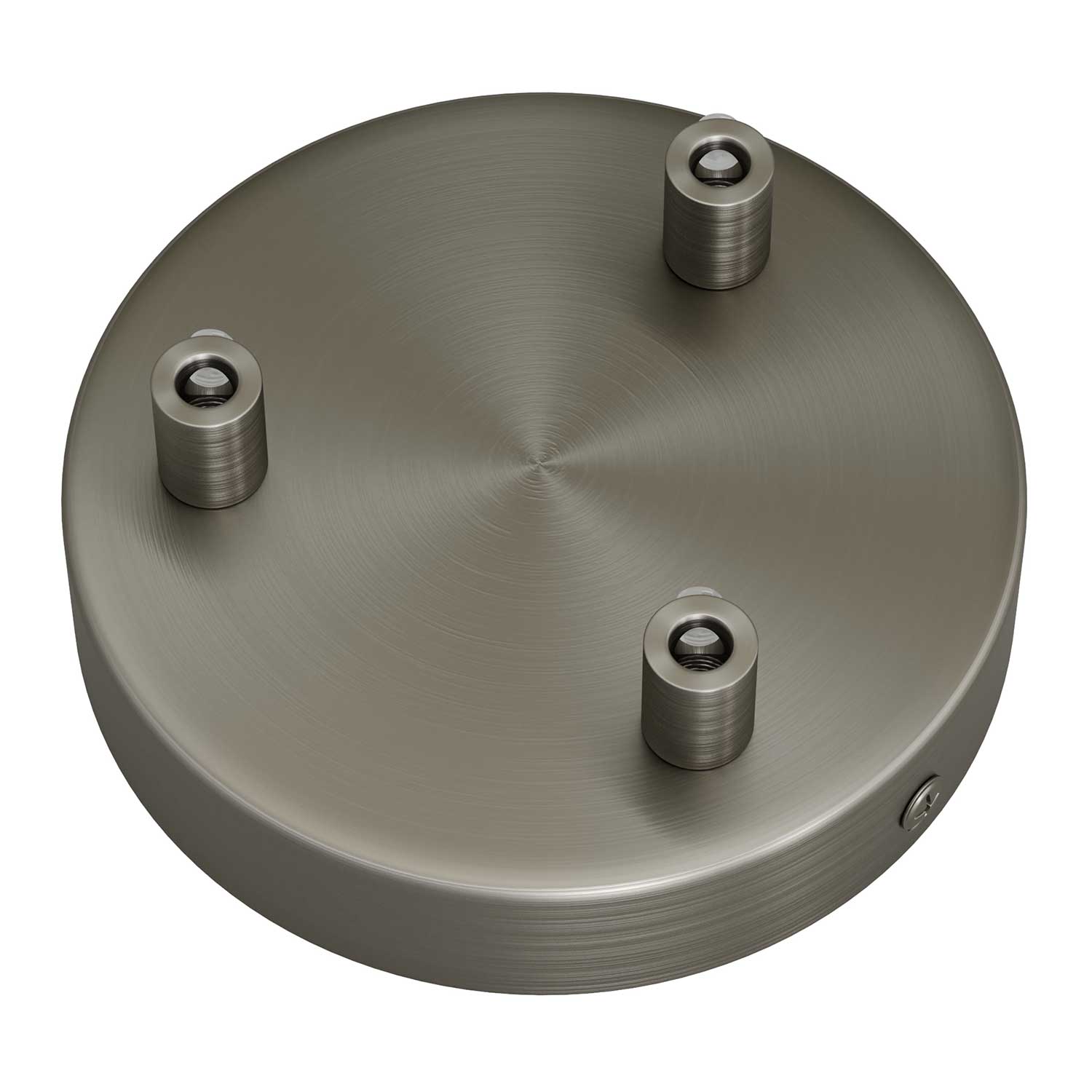 Kit rosone cilindrico in metallo a 3 fori - Titanio satinato Cilindrico