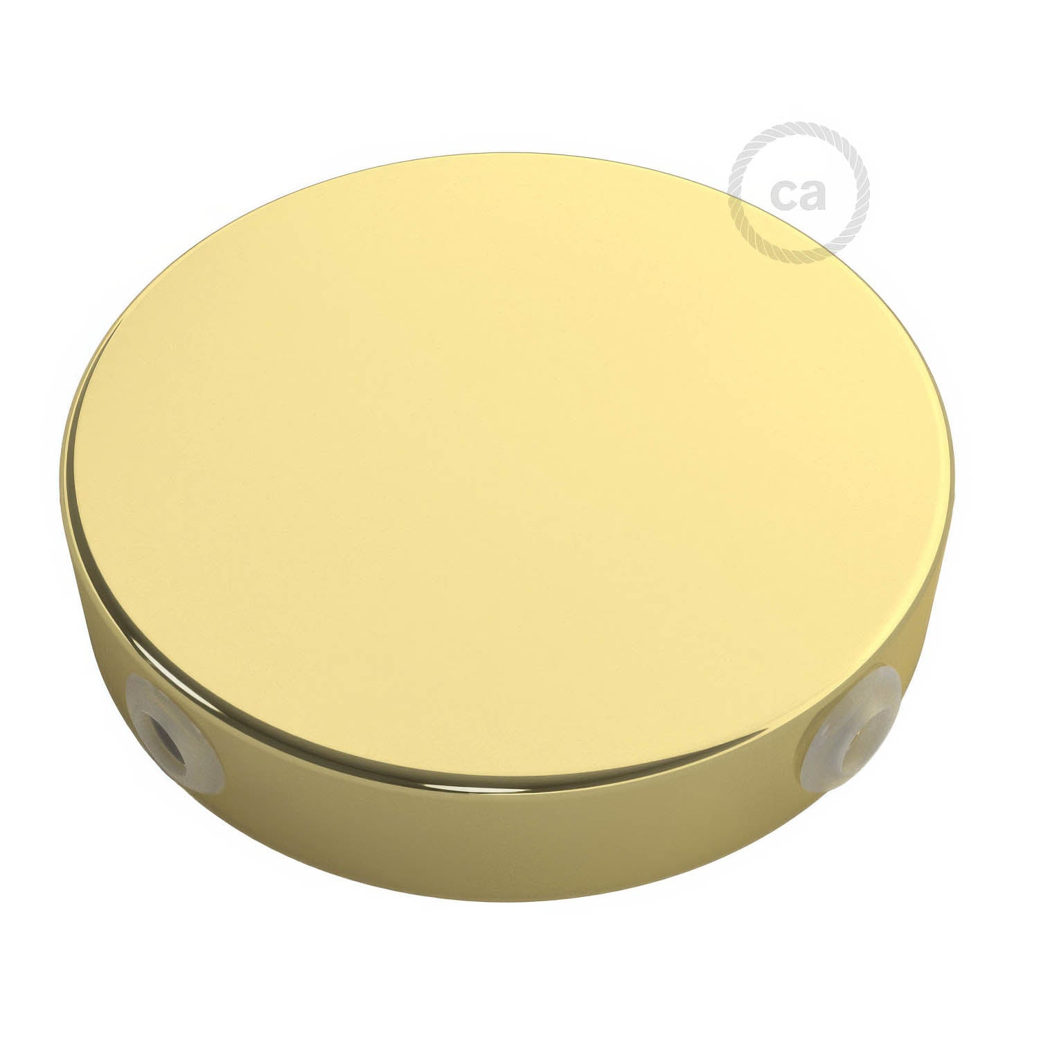 Kit rosone cilindrico in metallo a 4 fori laterali (scatola di derivazione) - Ottone - Creative Cables