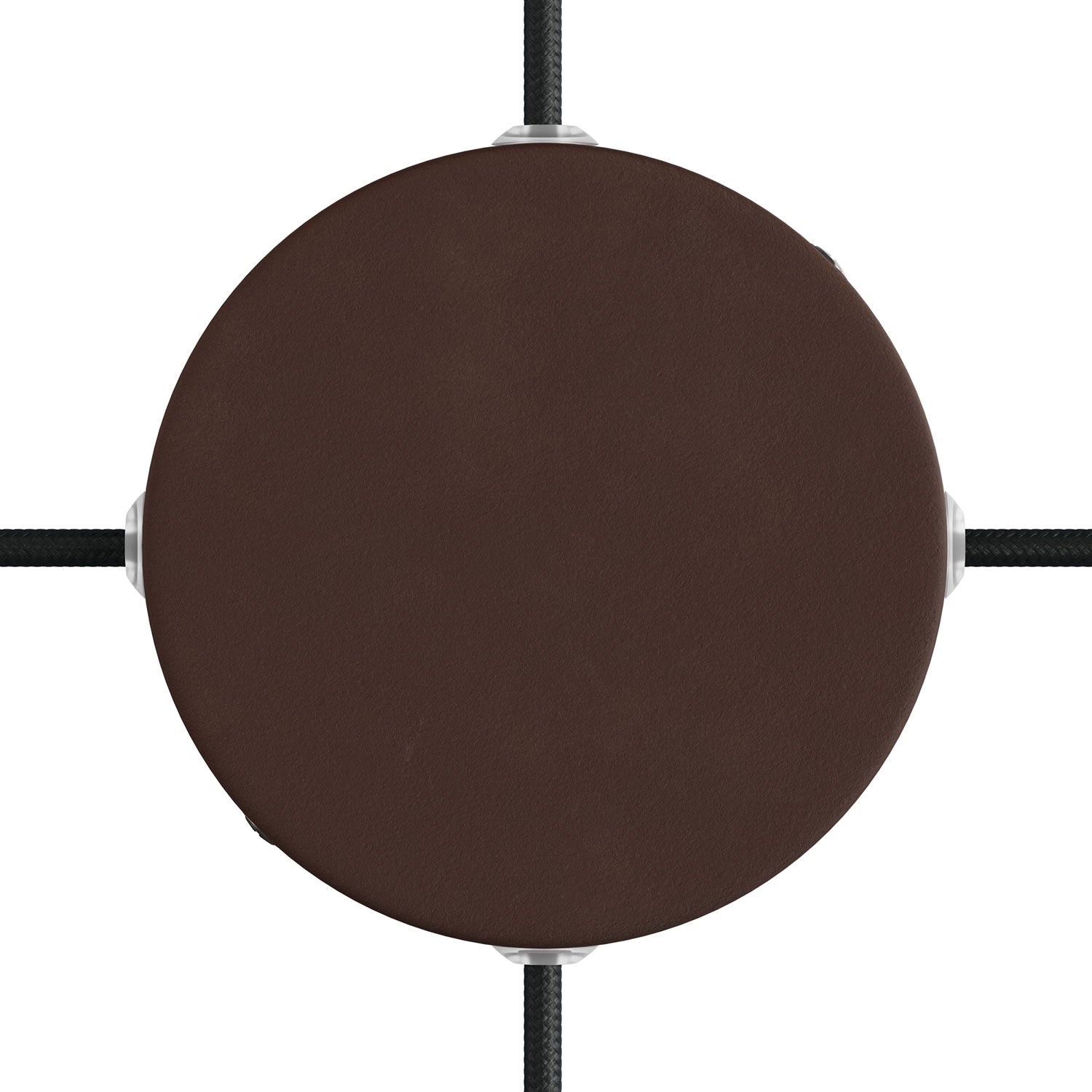 Kit rosone cilindrico in metallo a 4 fori laterali (scatola di derivazione) - Ruggine scura verniciata - Creative Cables