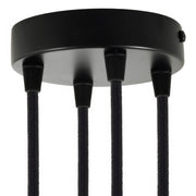 Kit rosone cilindrico in metallo a 4 fori - Nero Conico