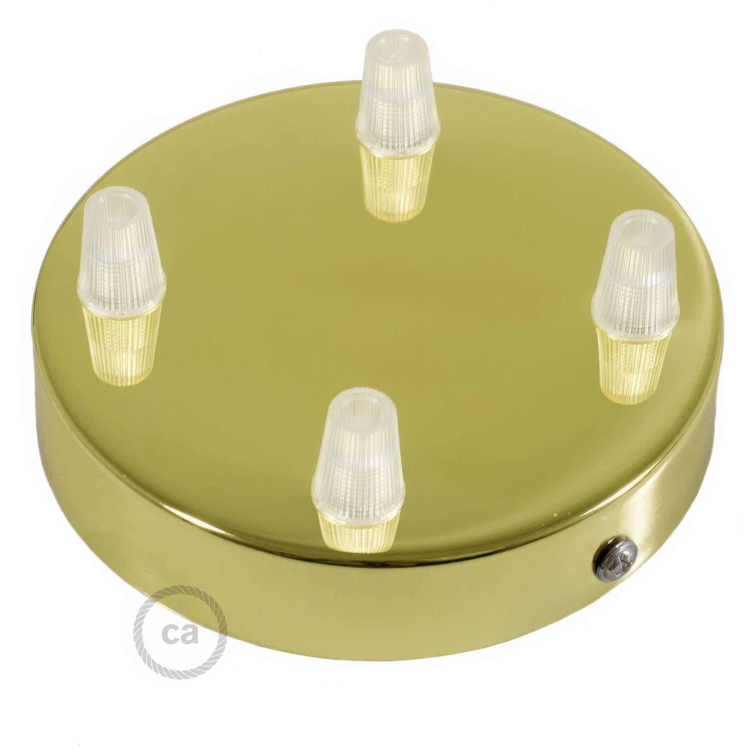 Kit rosone cilindrico in metallo a 4 fori - Ottone - Creative Cables