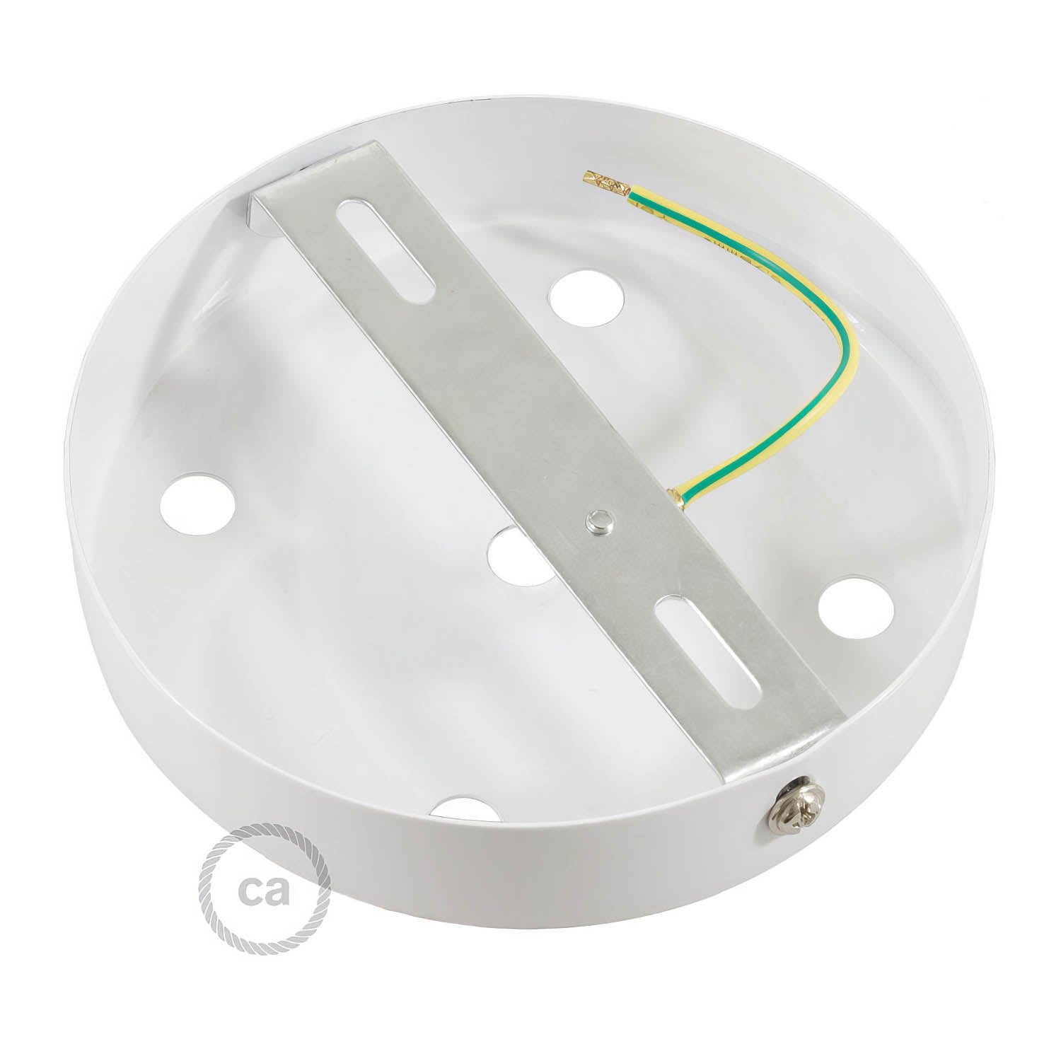 Kit rosone cilindrico in metallo a 5 fori - Bianco lucido Cilindrico