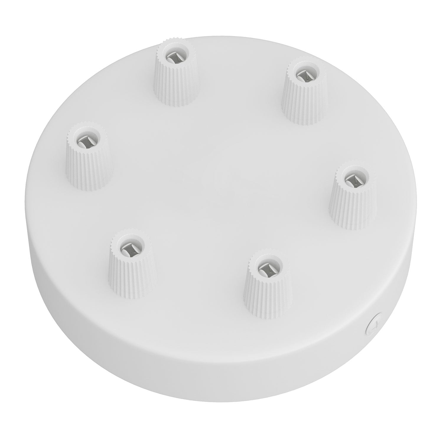 Kit rosone cilindrico in metallo a 6 fori - Bianco opaco - Creative Cables