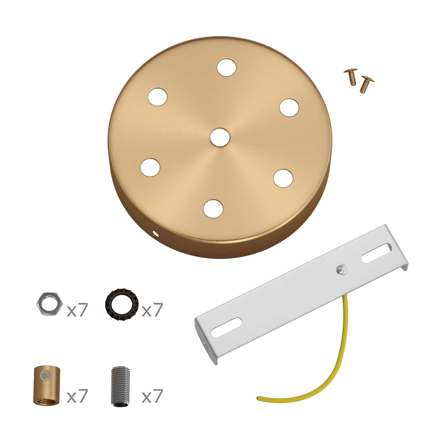 Kit rosone cilindrico in metallo a 7 fori - Bronzo satinato Cilindrico