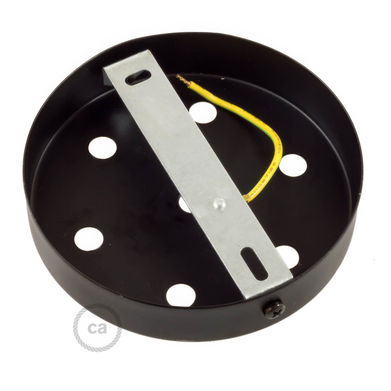 Kit rosone cilindrico in metallo a 7 fori - Nero Conico