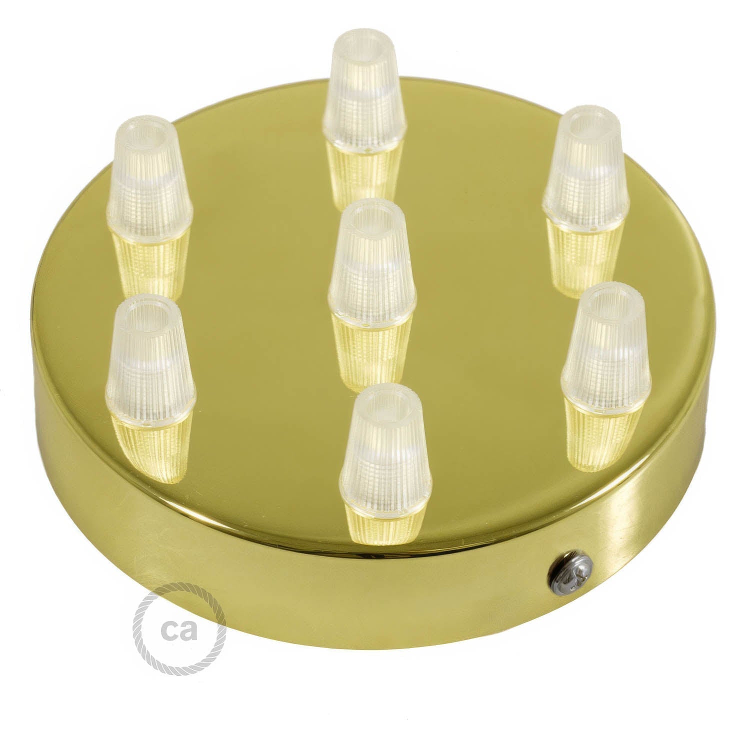 Kit rosone cilindrico in metallo a 7 fori - Ottone - Creative Cables