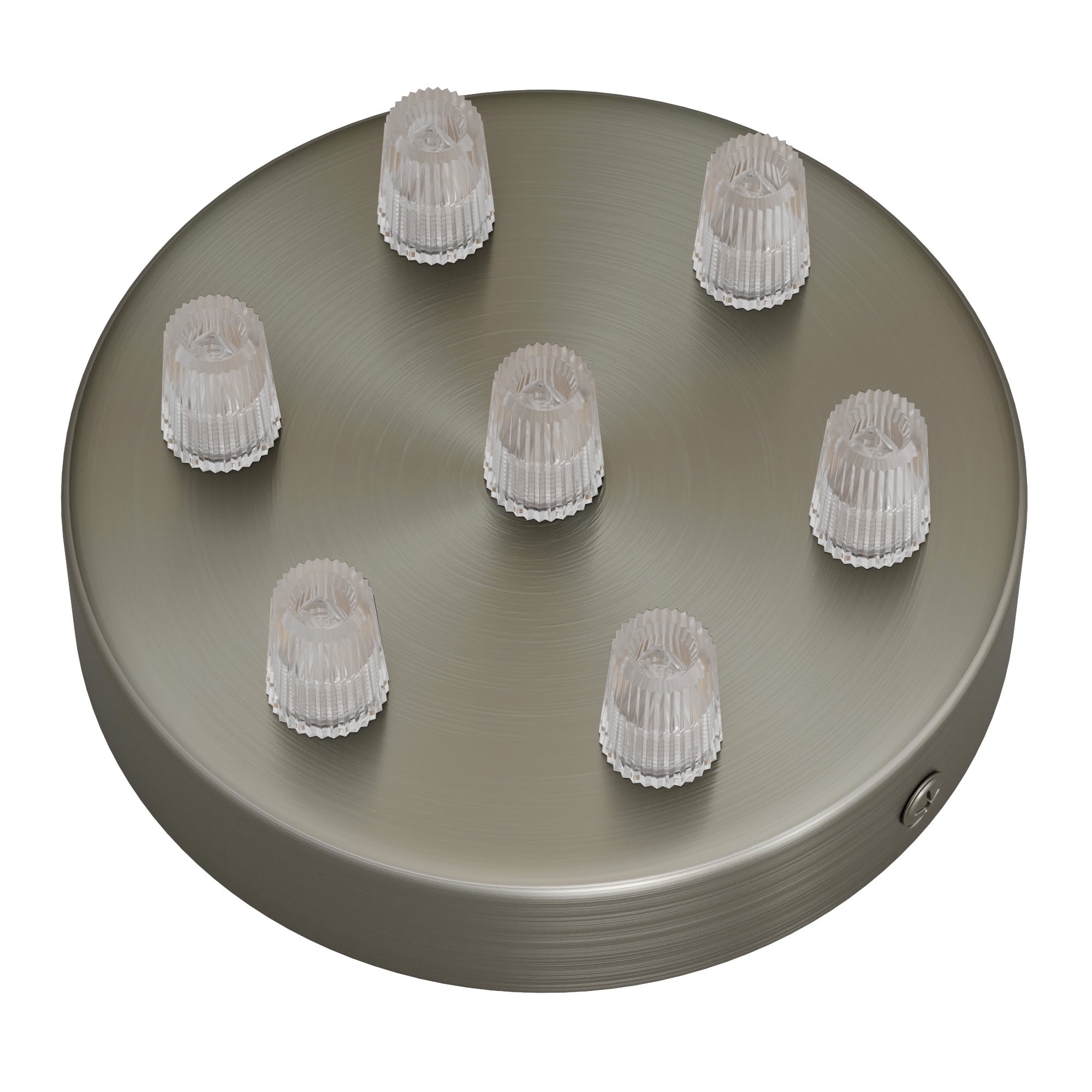 Kit rosone cilindrico in metallo a 7 fori - Titanio satinato - Creative Cables