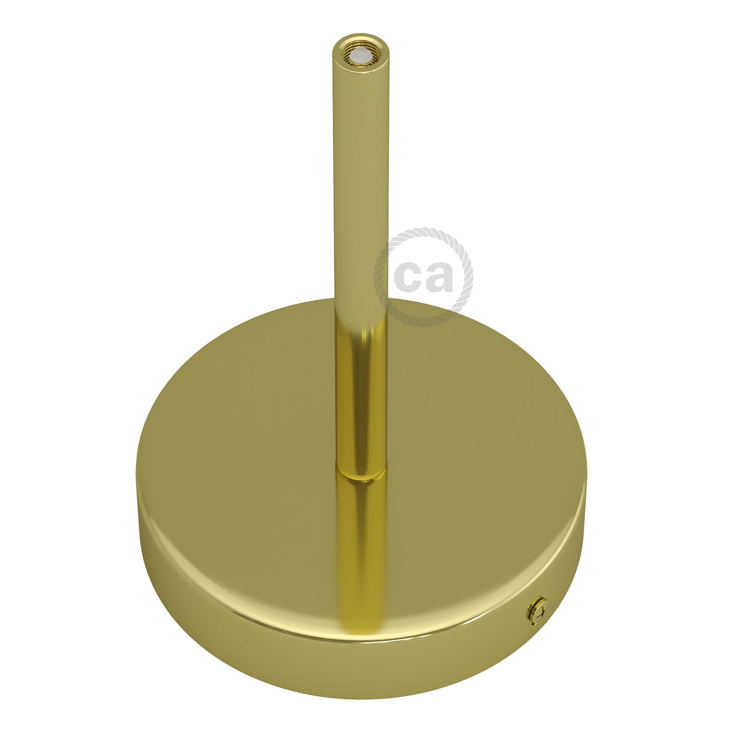 Kit rosone cilindrico in metallo con serracavo da 15 cm - Ottone - Creative Cables