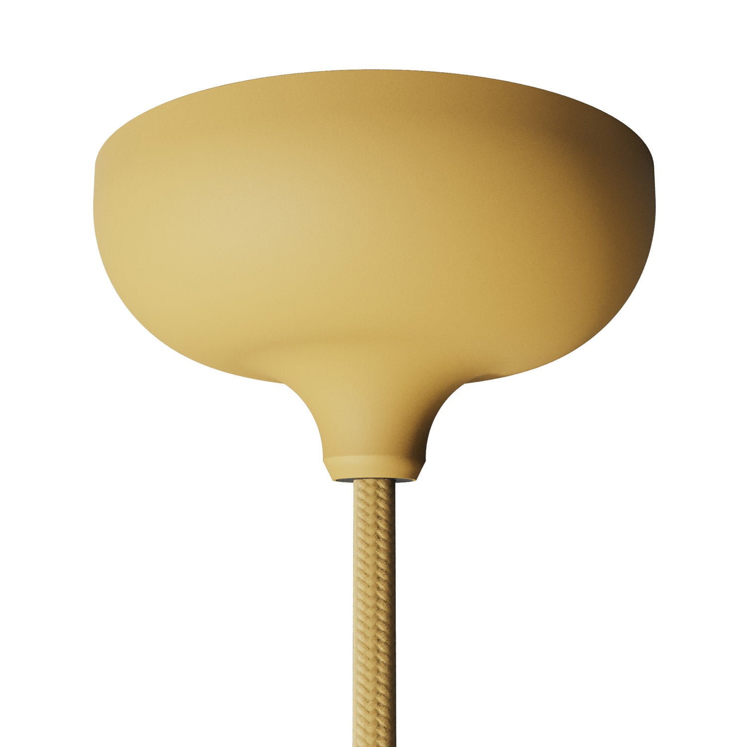 Kit rosone in silicone con foro centrale e predisposizione per foro laterale - Mostarda - Creative Cables