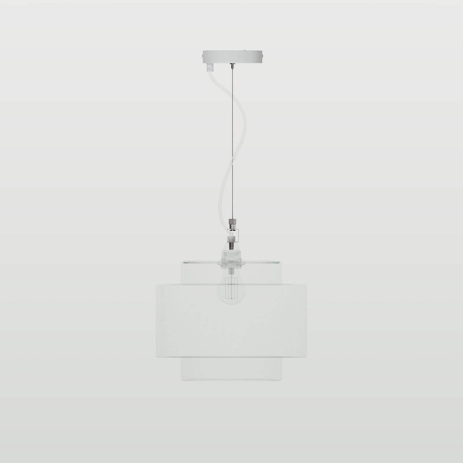 Kit Rosone Ø 120 mm con sospensione in acciaio e bilanciatore millimetrico - Bianco Opaco