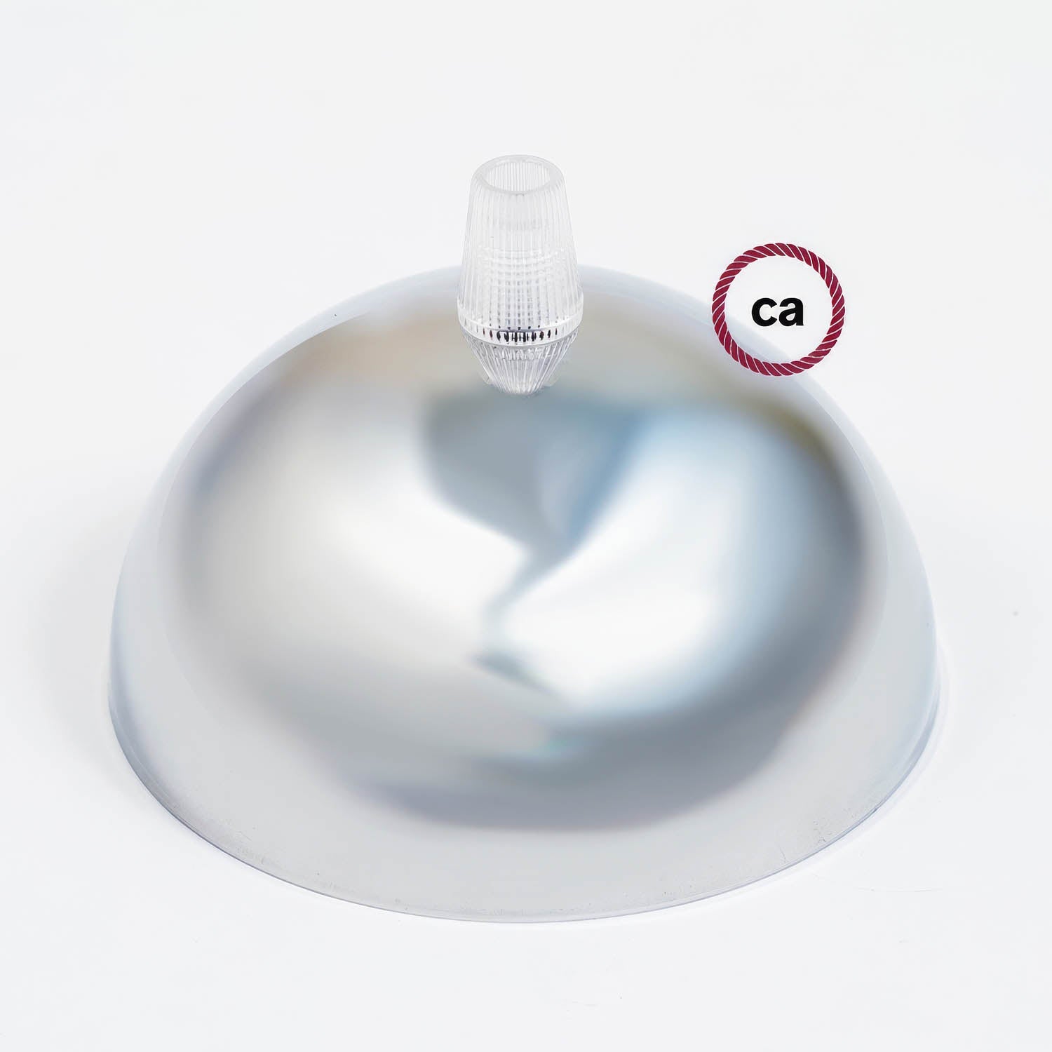 Kit rosone semisferico in metallo verniciato - Cromo - Creative Cables