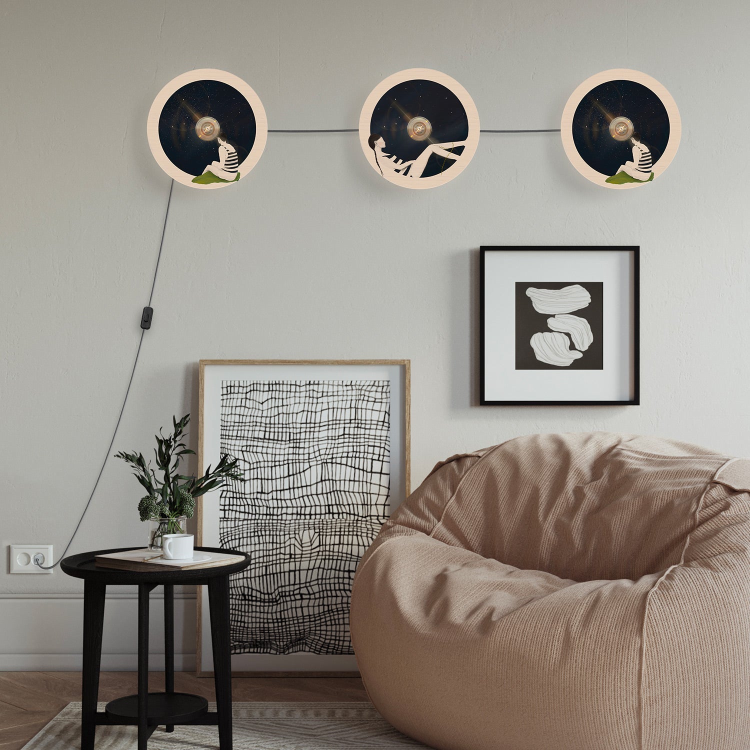 Kit Spostaluce con portalampada E27 per paralume - Bianco - Creative Cables