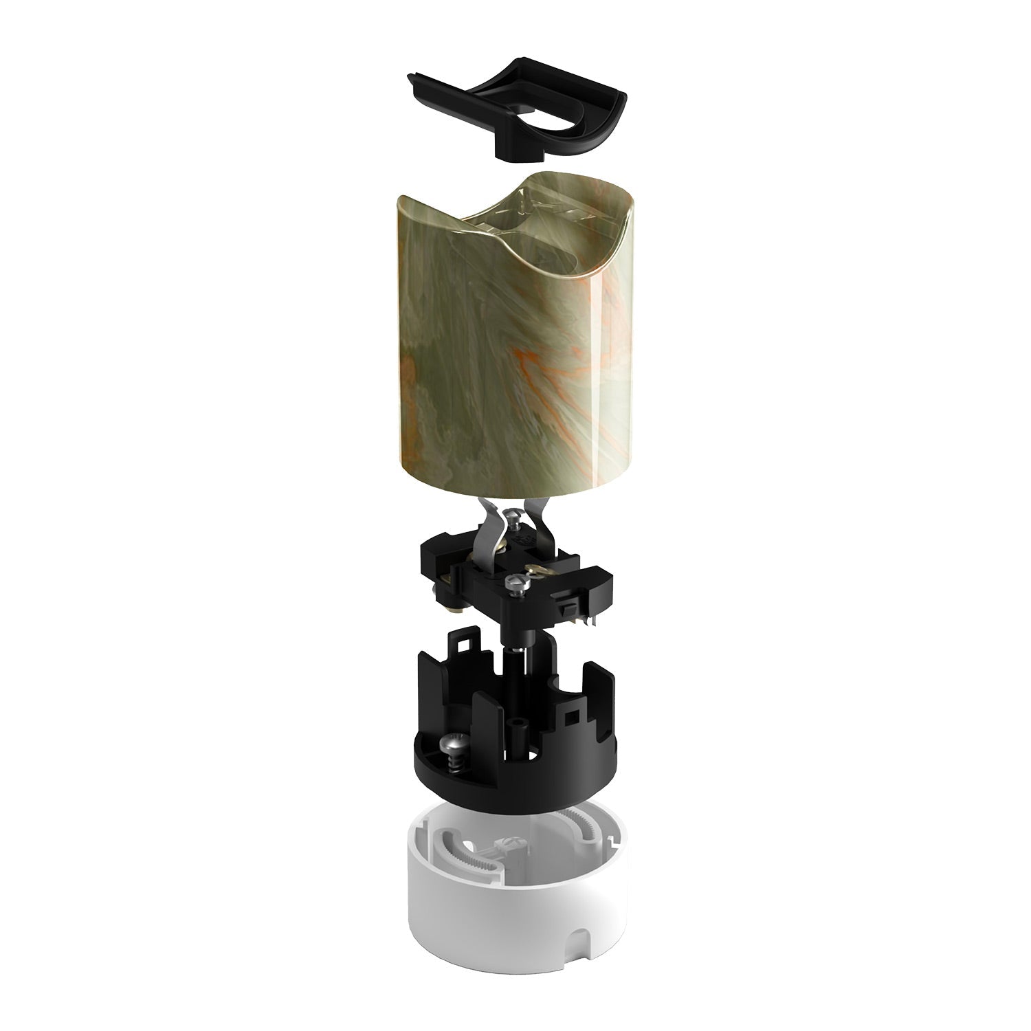 Kit Spostaluce esse14 con portalampada S14d - Effetto Green marble - Creative Cables