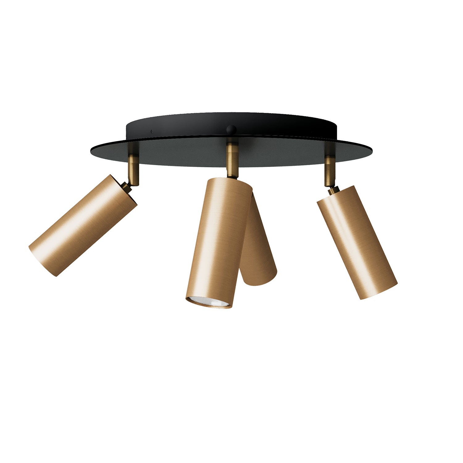 Lampada a 4 faretti con paralume Tub - E14 e Rose - One XXL rotondo - Bronzo satinato - Creative Cables