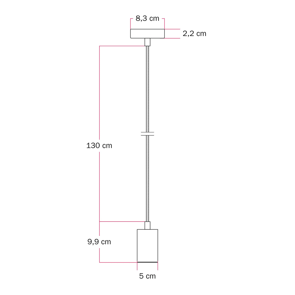 Lampada a sospensione con faretto GU10 Bispot - Bronzo satinato / Nero - Creative Cables