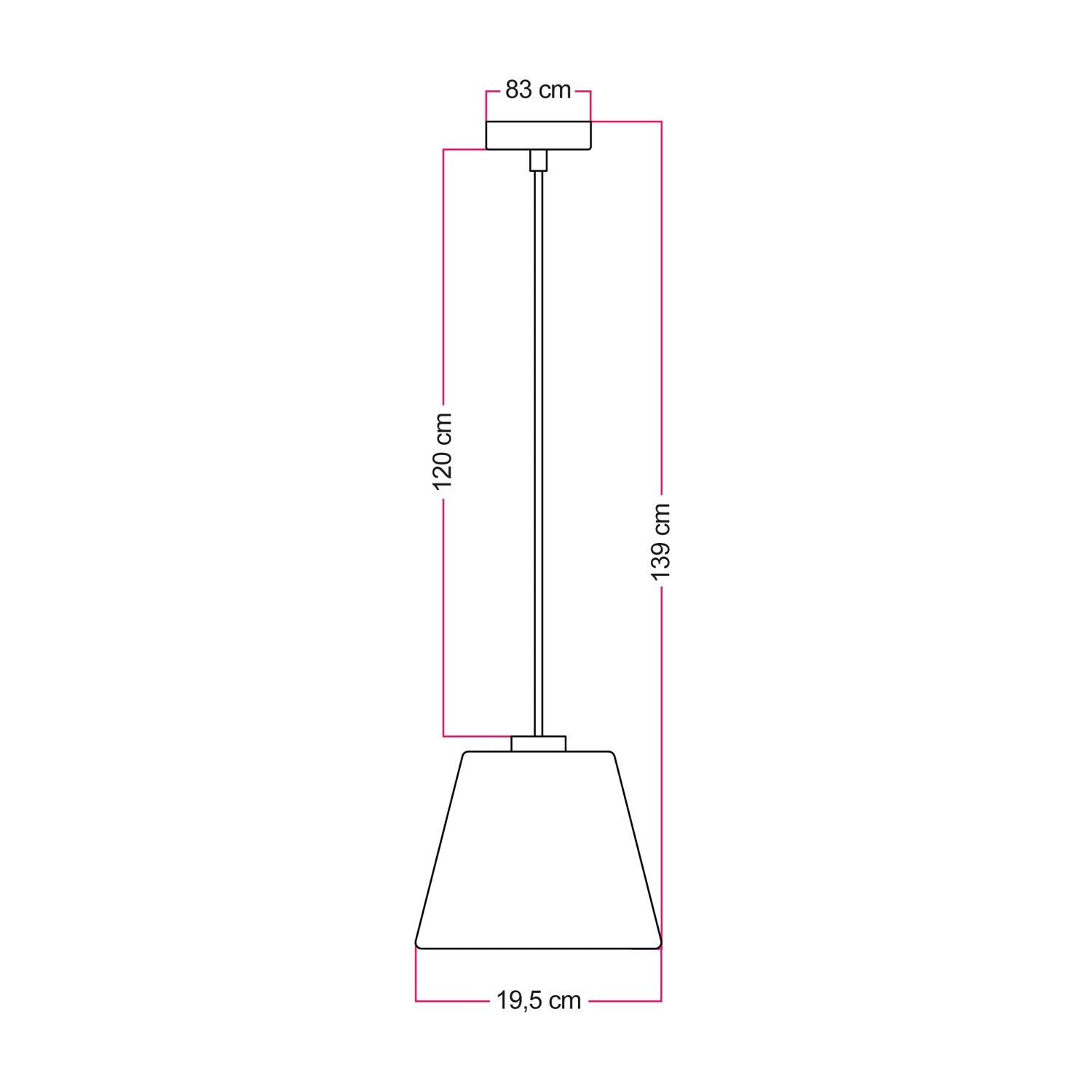 Lampada a sospensione con lampadina Ghost a cono smoky - Bianco - Creative Cables