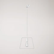 Lampada a sospensione con paralume Duedì Base per binari - Bianco